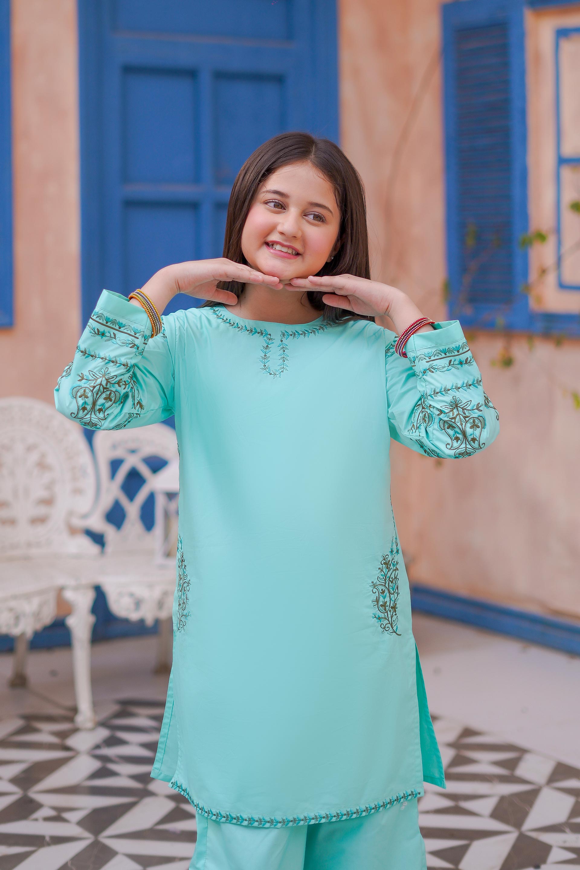 Aqua Horizon Lawn 2Pc – Embroidered Lawn (RTW)