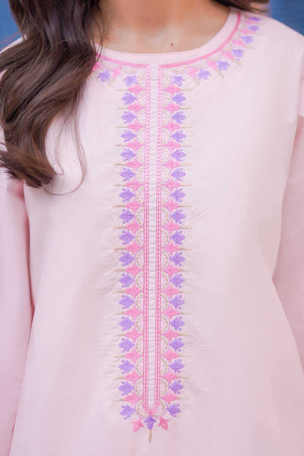 Blush Bloom Embroidered  Lawn 2Pc – Soft Pink Elegance (RTW)