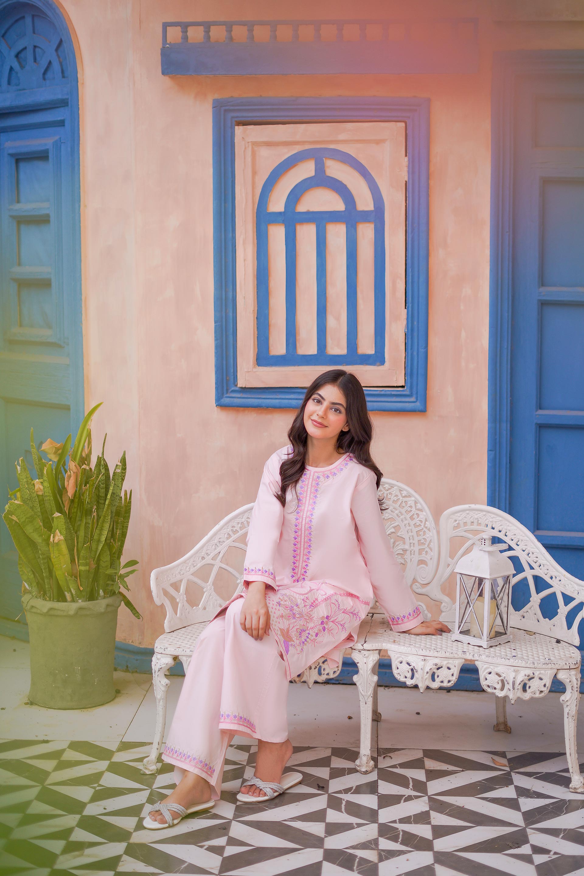 Blush Bloom Embroidered  Lawn 2Pc – Soft Pink Elegance (RTW)