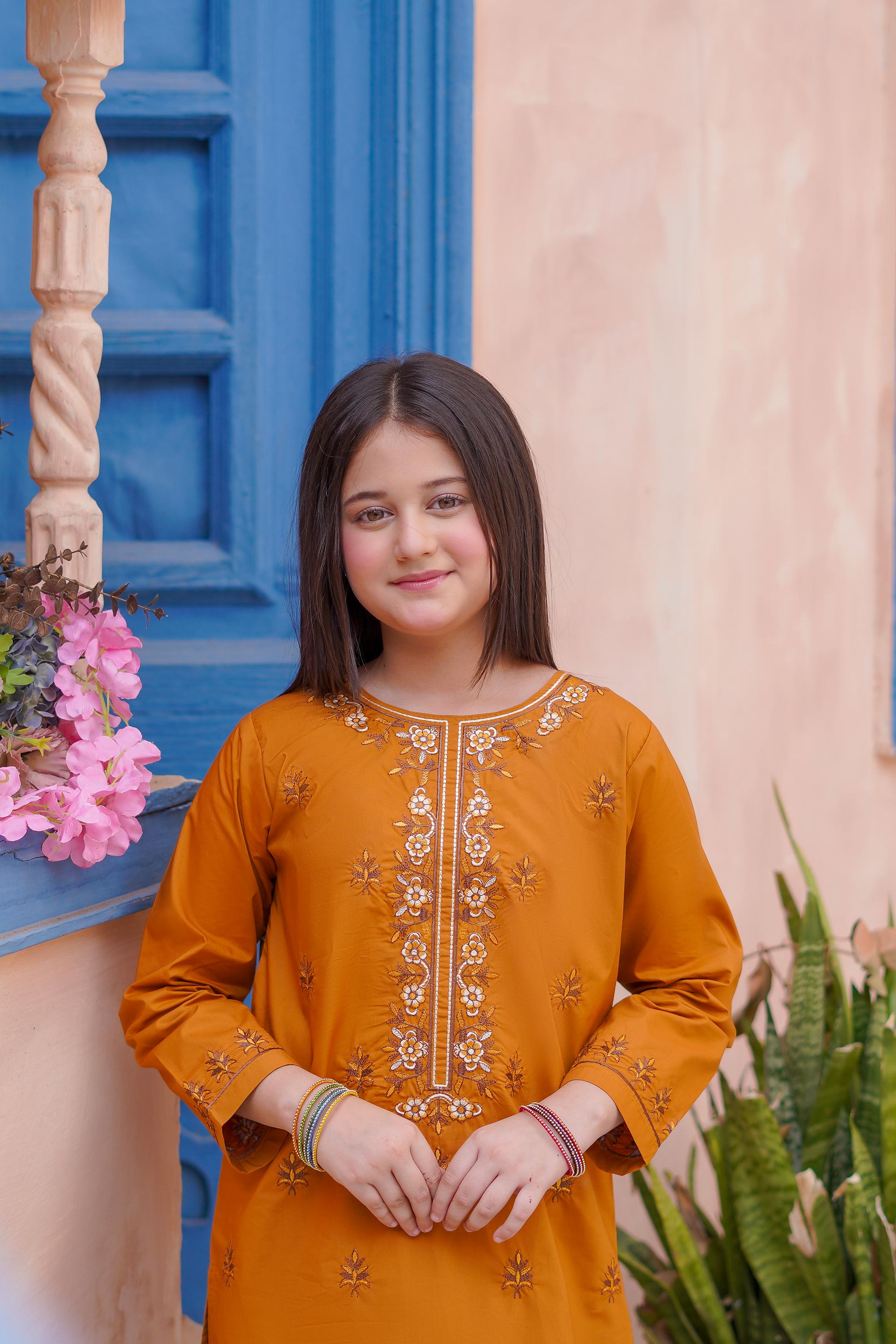 Citrus Glow Embroidered Lawn 2Pc – Festive Flame (RTW)