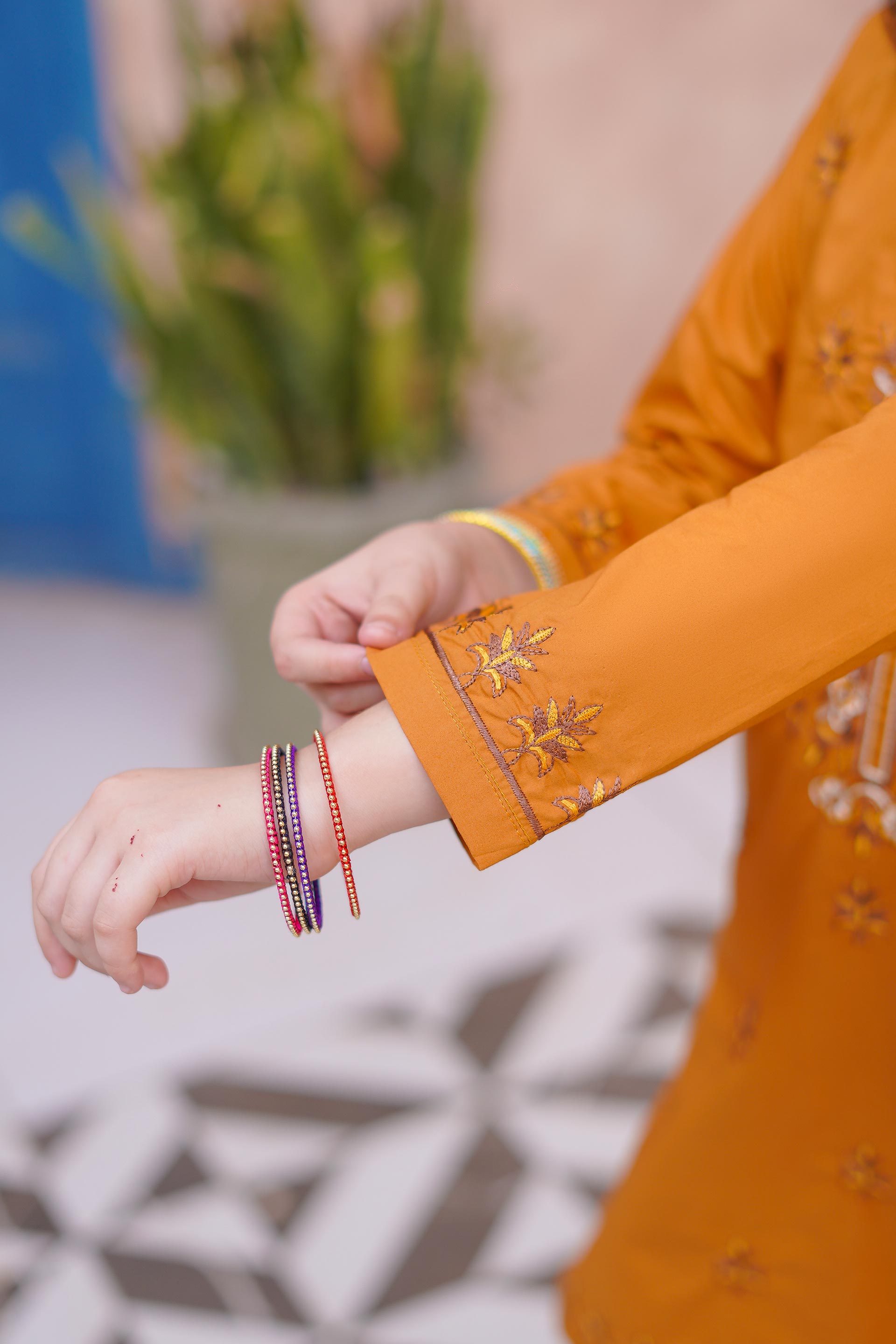 Citrus Glow Embroidered Lawn 2Pc – Festive Flame (RTW)
