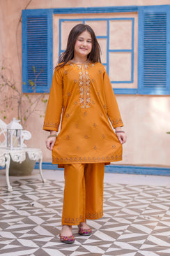 Citrus Glow Embroidered Lawn 2Pc – Festive Flame (RTW)