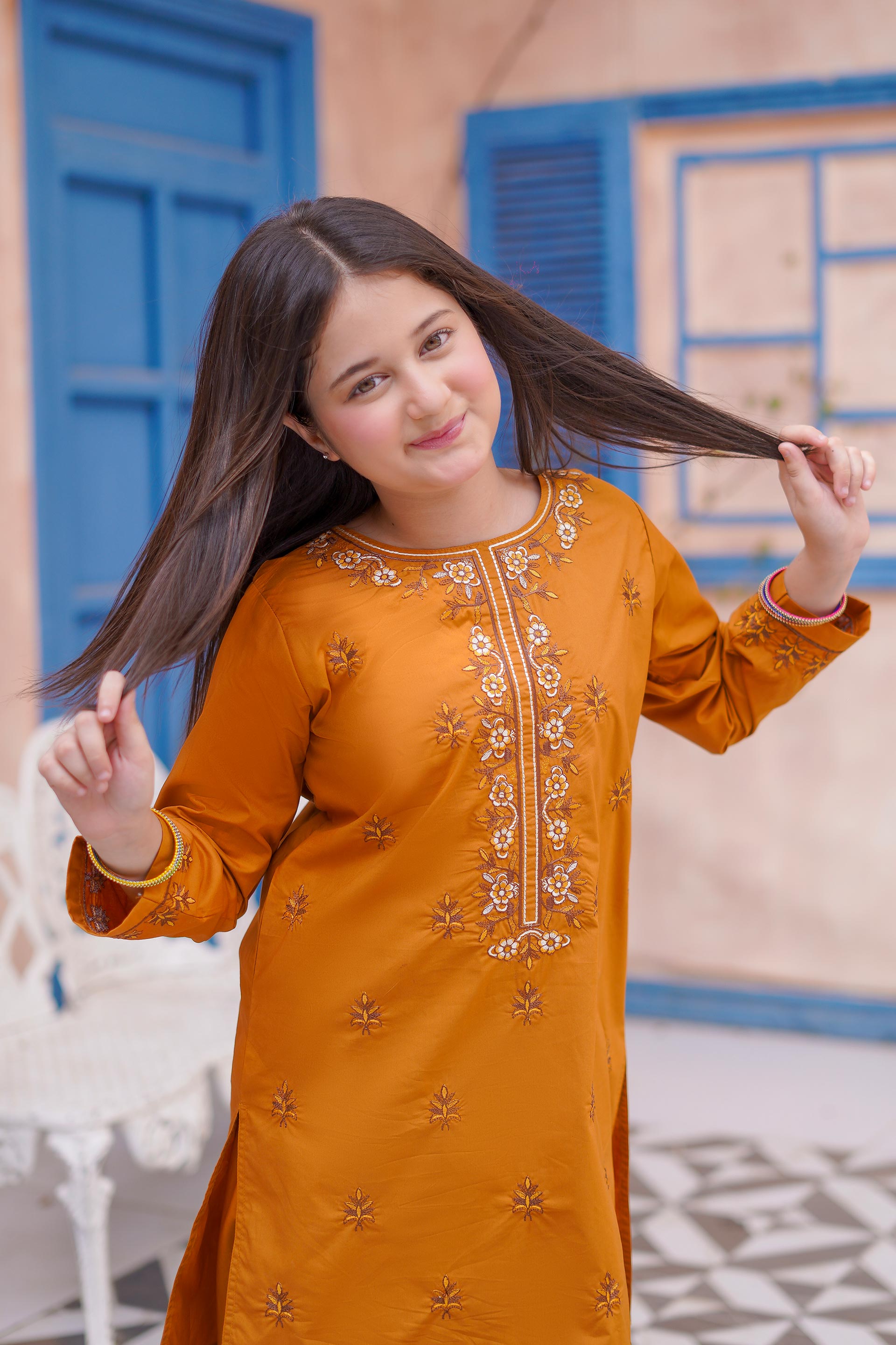 Citrus Glow Embroidered Lawn 2Pc – Festive Flame (RTW)
