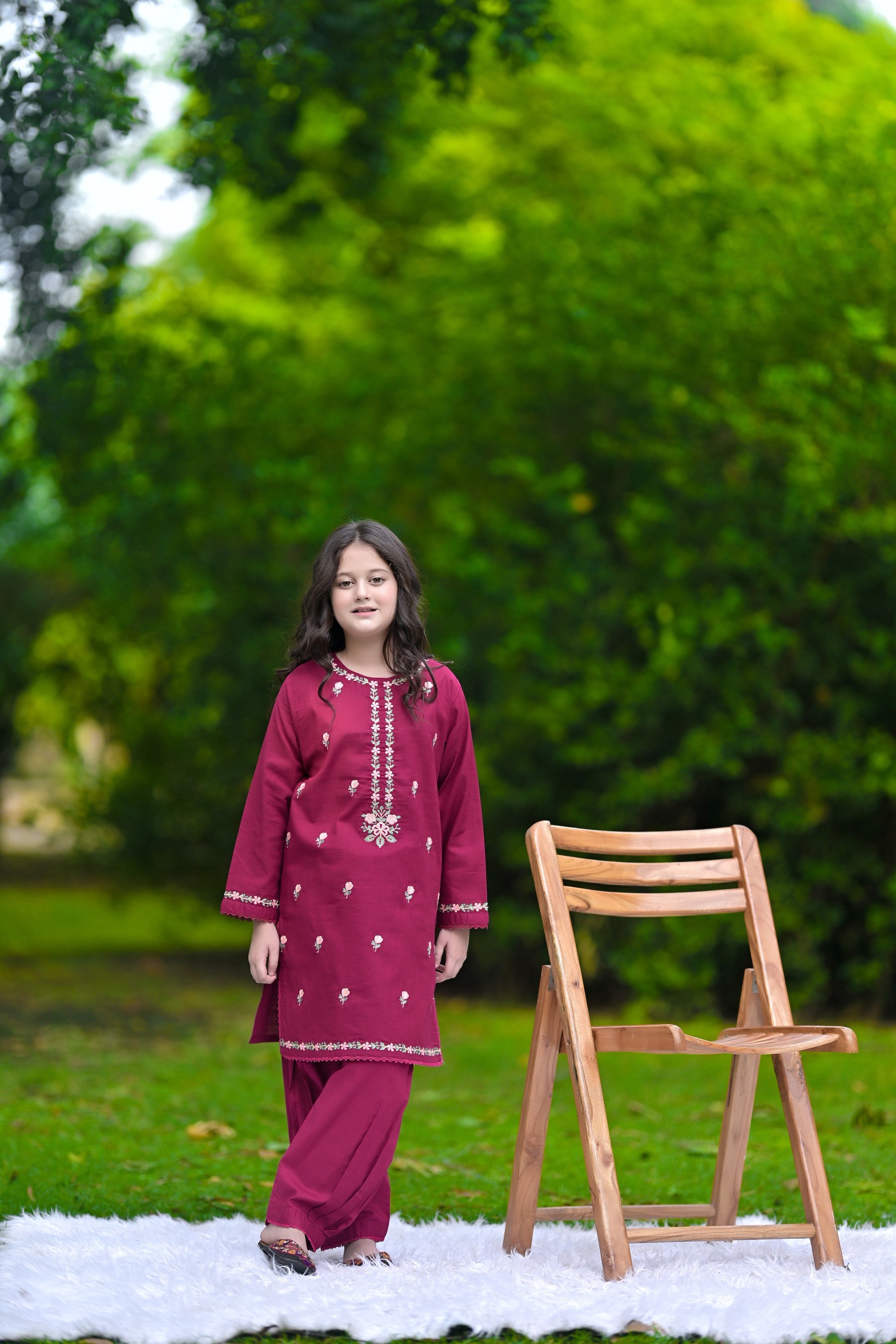Classic Jewel Embroidered Khaddar 02 Piece – Maroon (RTW)