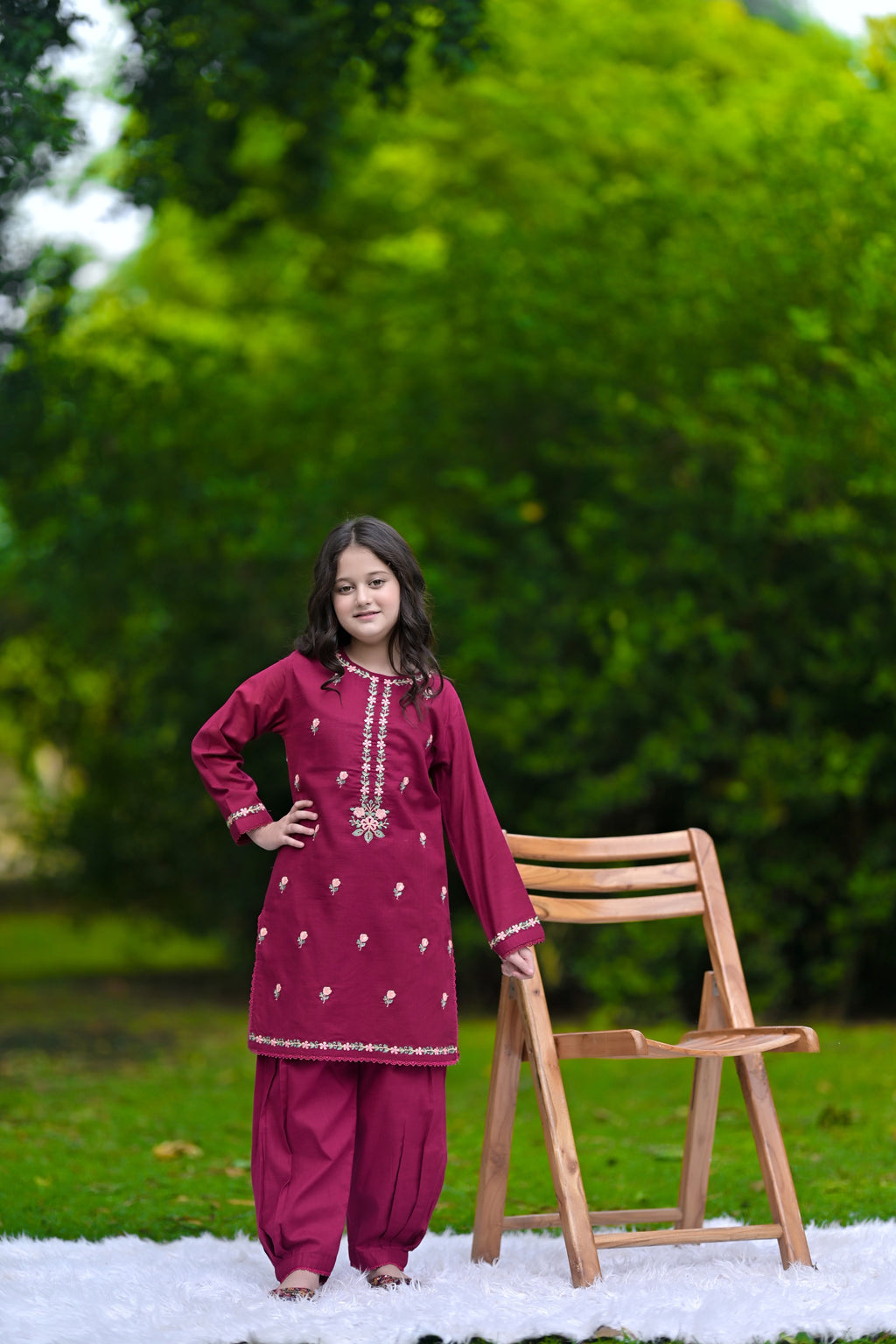 Classic Jewel Embroidered Khaddar 02 Piece – Maroon (RTW)