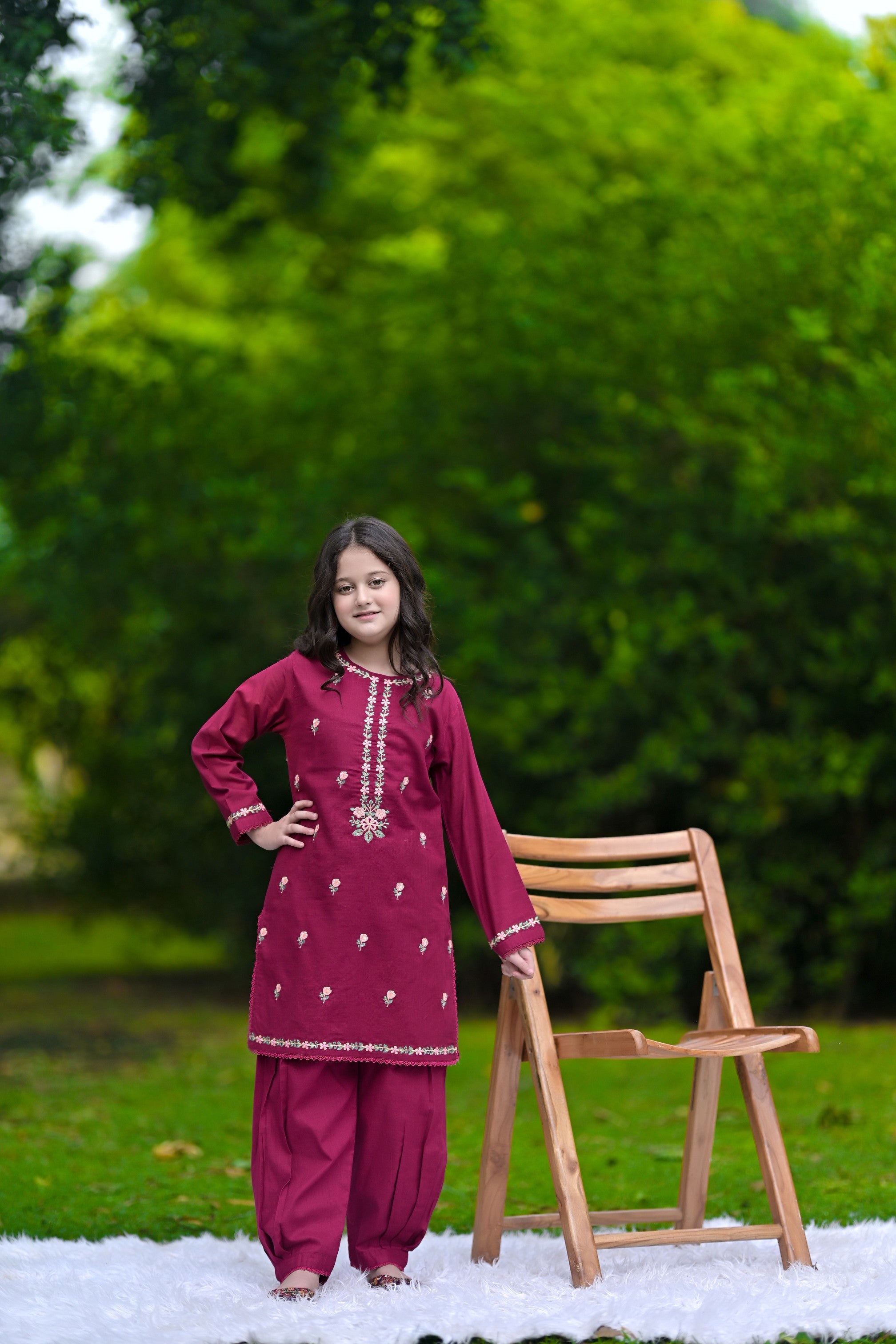 Classic Jewel Embroidered Khaddar 02 Piece – Maroon (RTW)