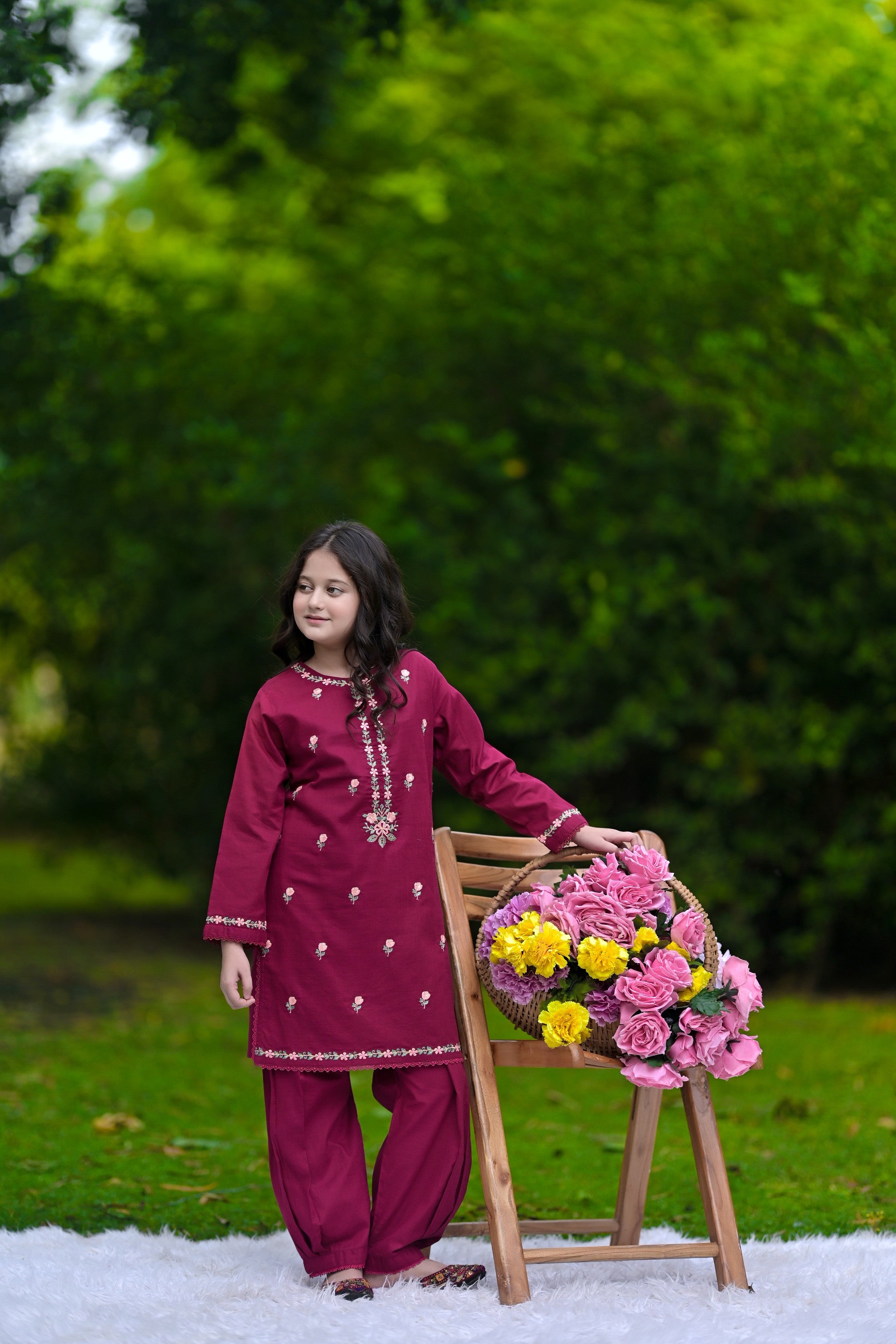 Classic Jewel Embroidered Khaddar 02 Piece – Maroon (RTW)