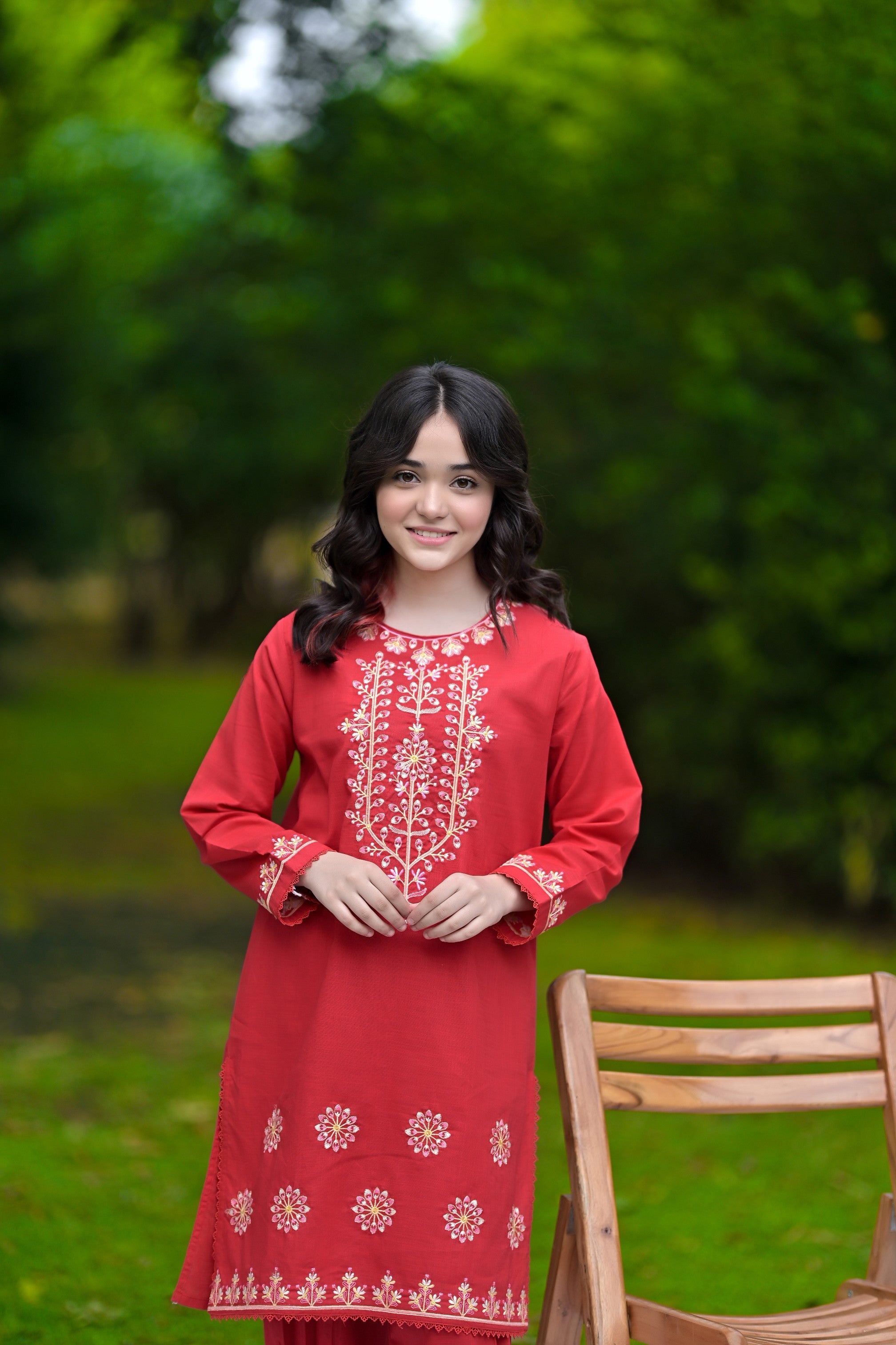 Radiant Charm Embroidered Khaddar 02 Piece – Red (RTW)