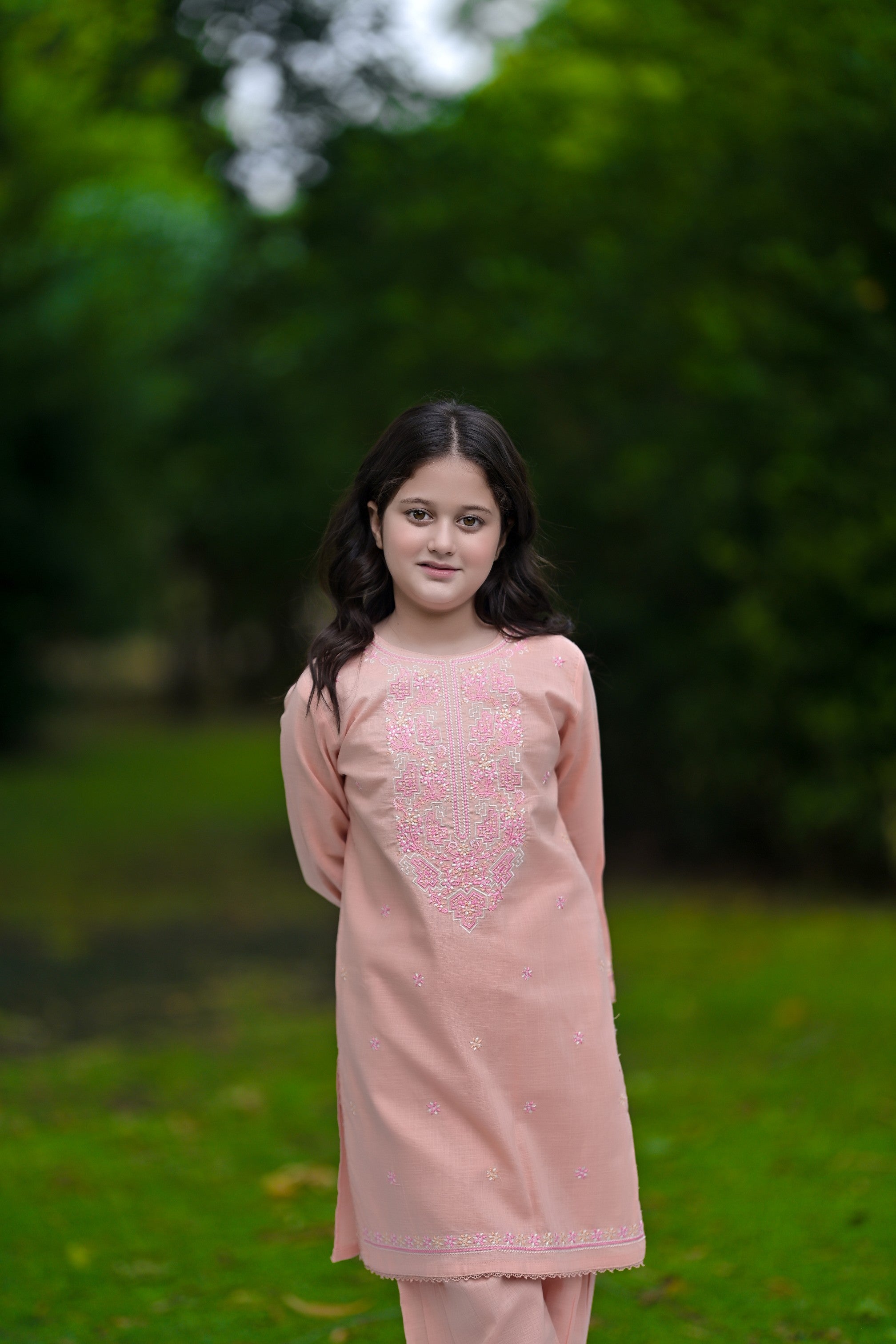 Pure Elegance Embroidered Khaddar 02 Piece – Peach (RTW)