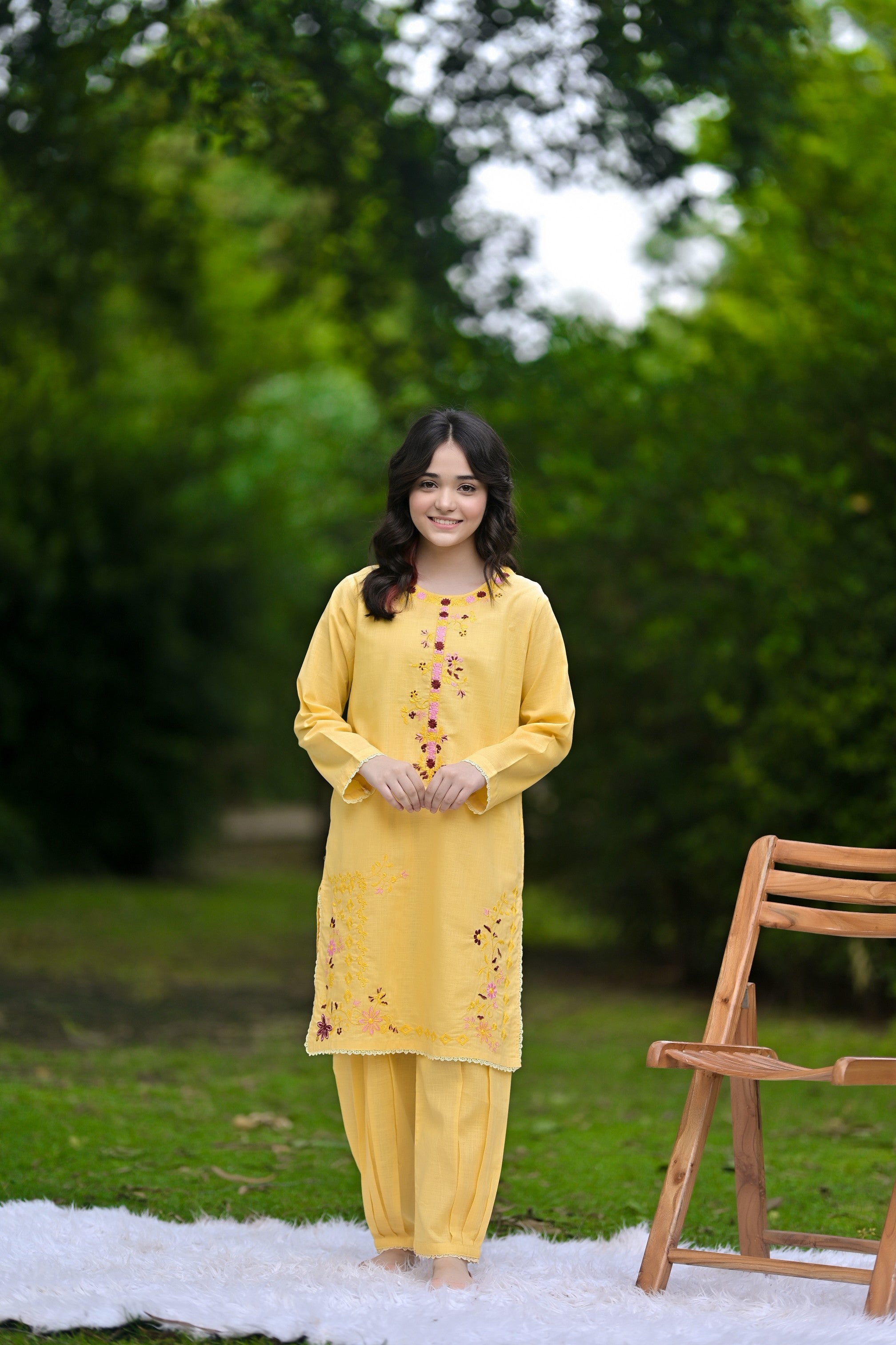 Festive Glow Embroidered Khaddar 02 Piece – Yellow (RTW)