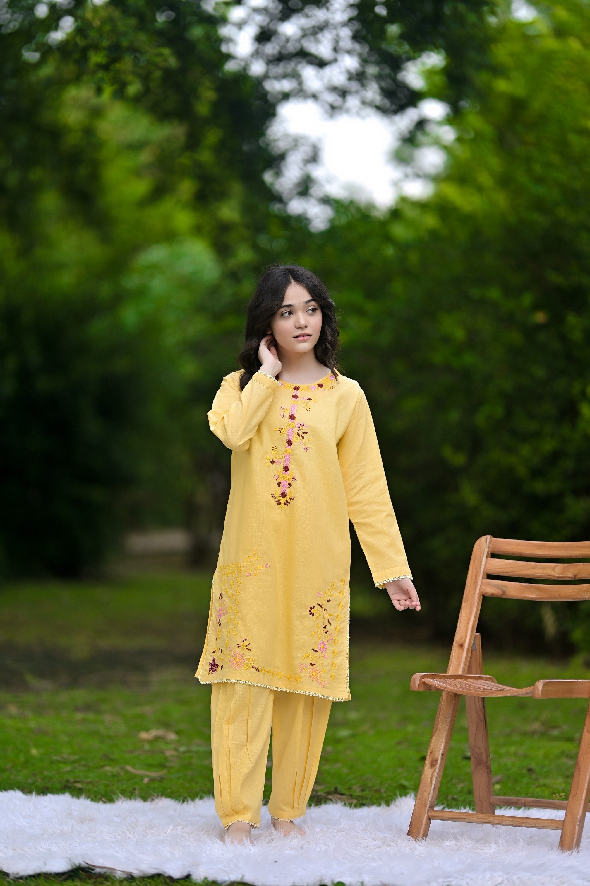 Festive Glow Embroidered Khaddar 02 Piece – Yellow (RTW)