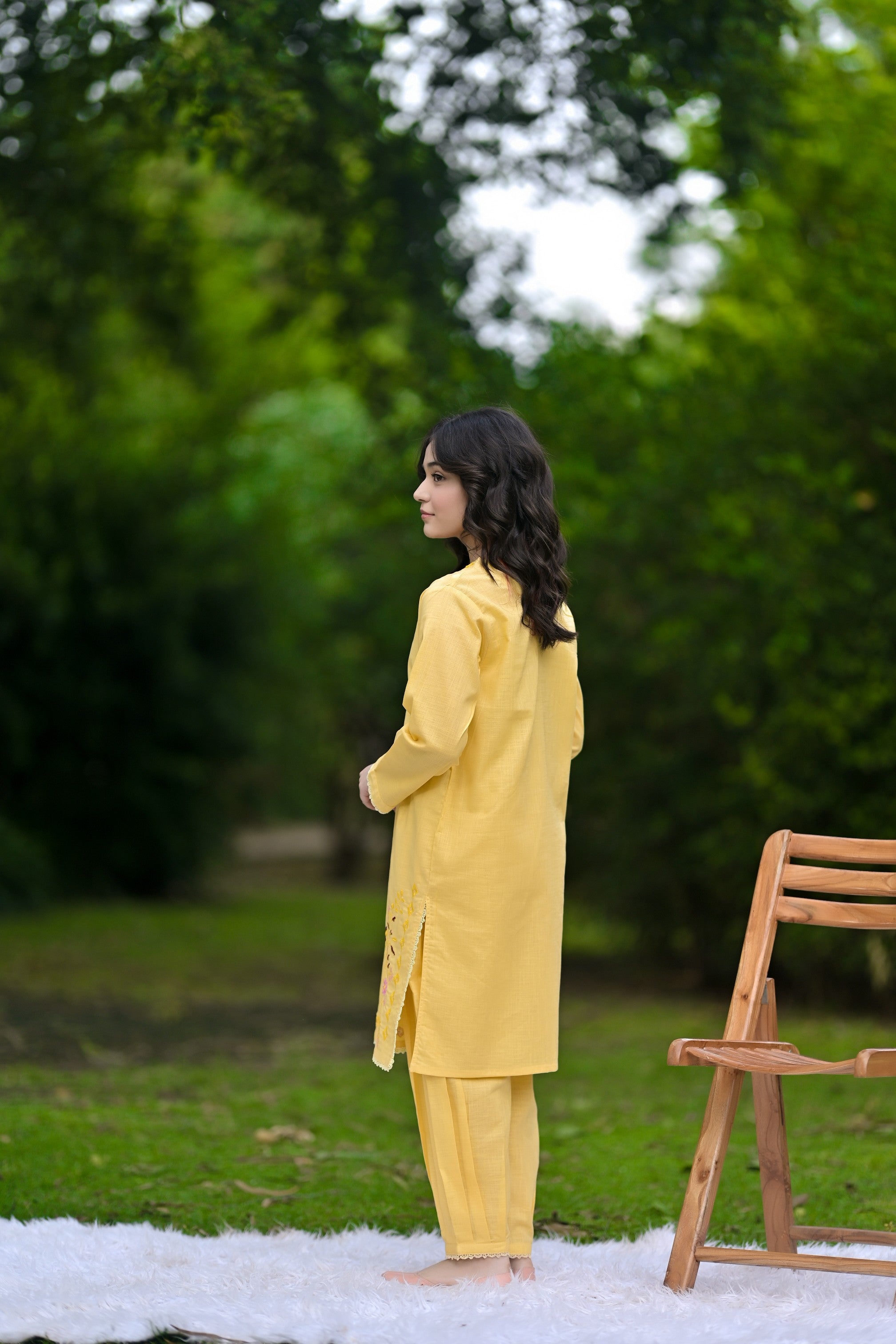 Festive Glow Embroidered Khaddar 02 Piece – Yellow (RTW)