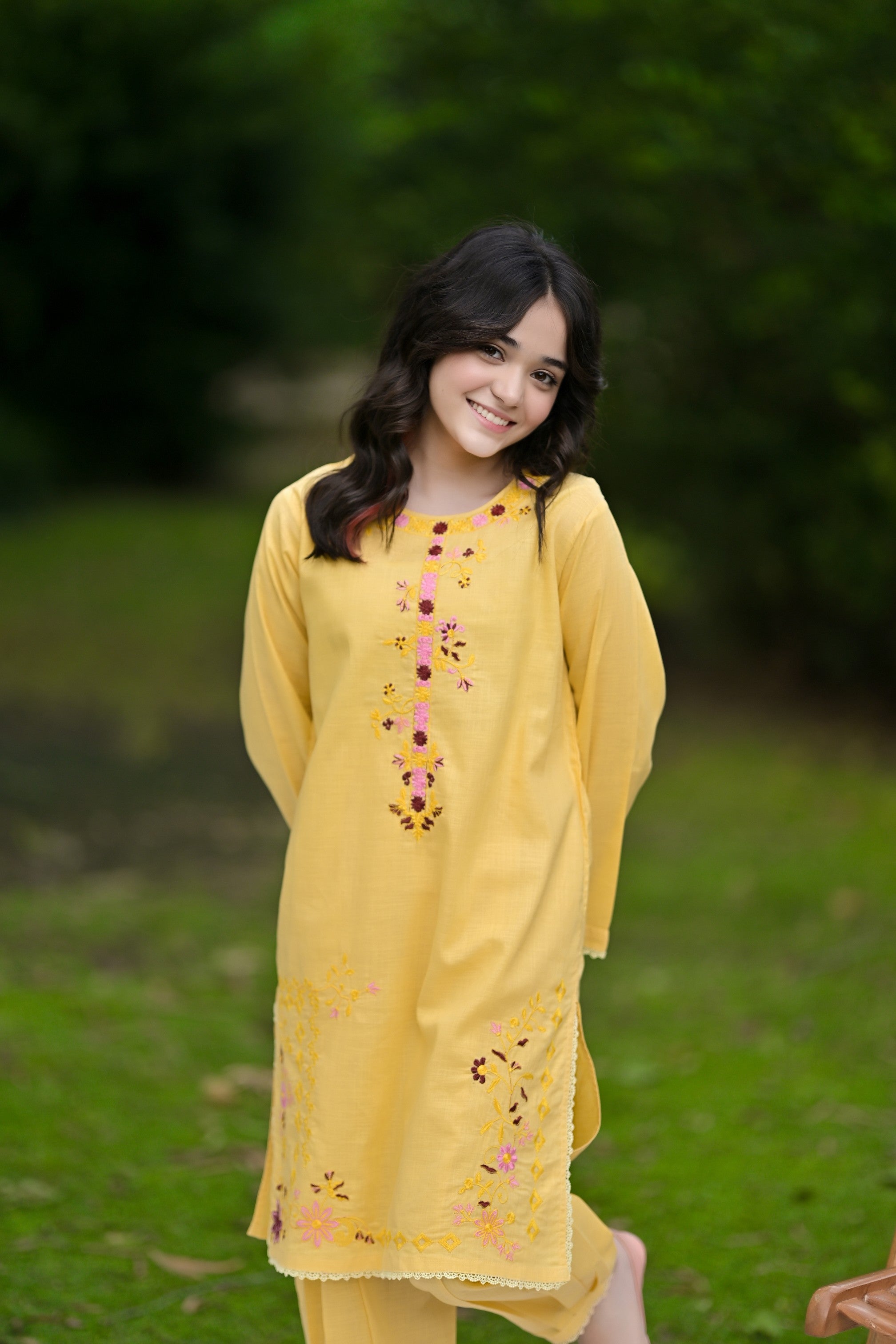 Festive Glow Embroidered Khaddar 02 Piece – Yellow (RTW)