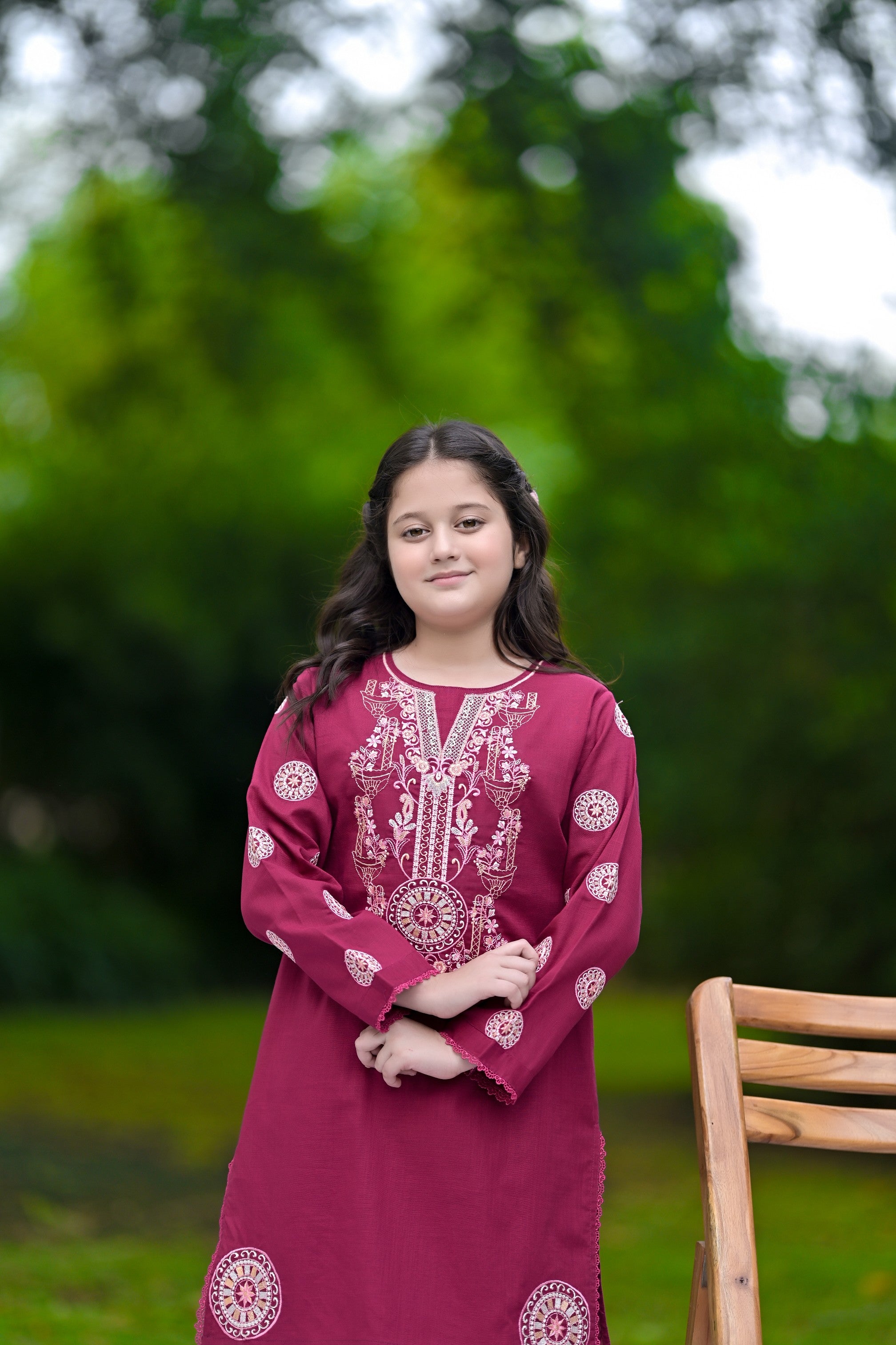 Scarlet Elegance Embroidered Khaddar 02 Piece – Maroon (RTW)