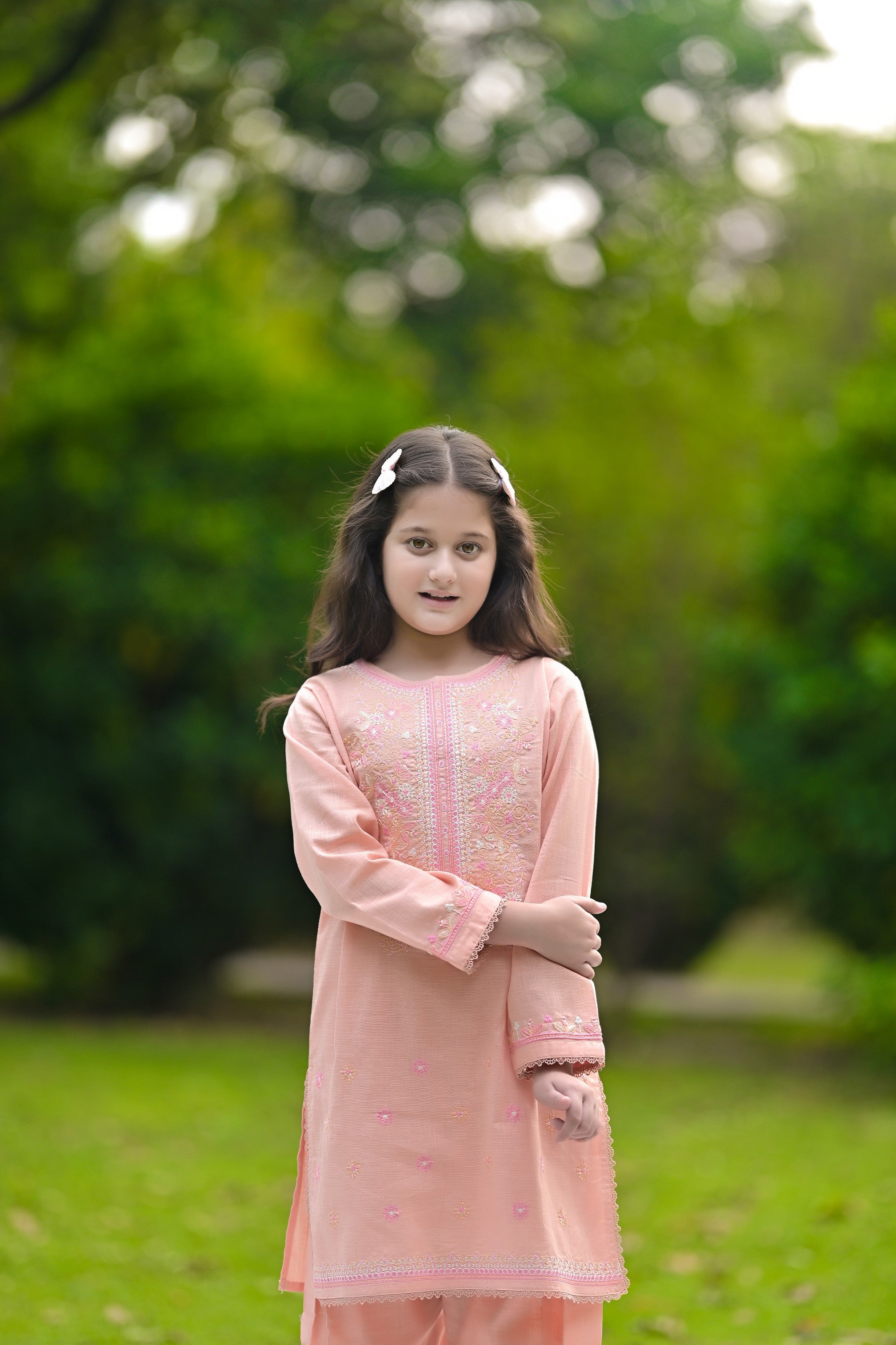 Blush Bloom Embroidered Khaddar 02 Piece – Peach (RTW)