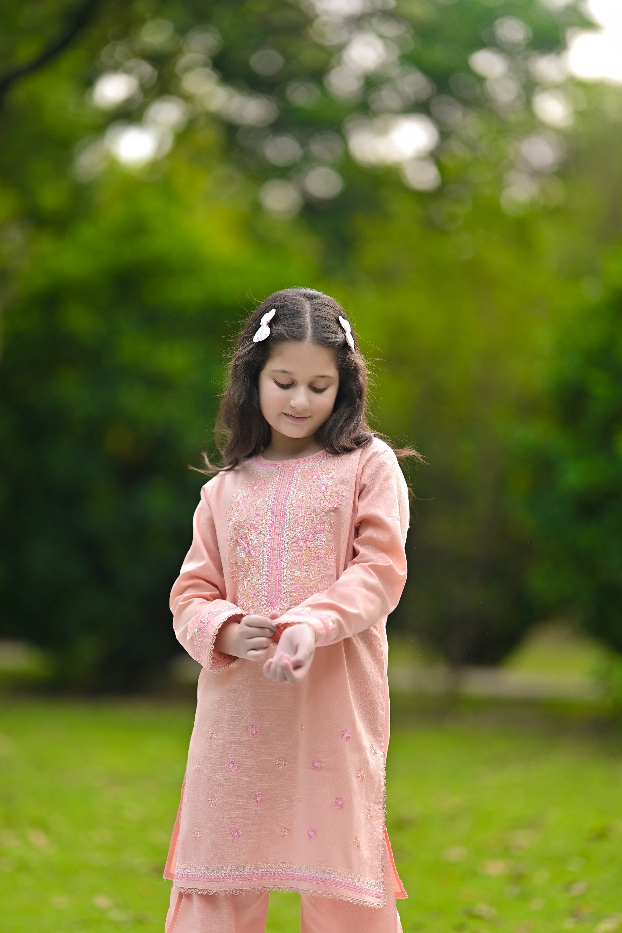 Blush Bloom Embroidered Khaddar 02 Piece – Peach (RTW)