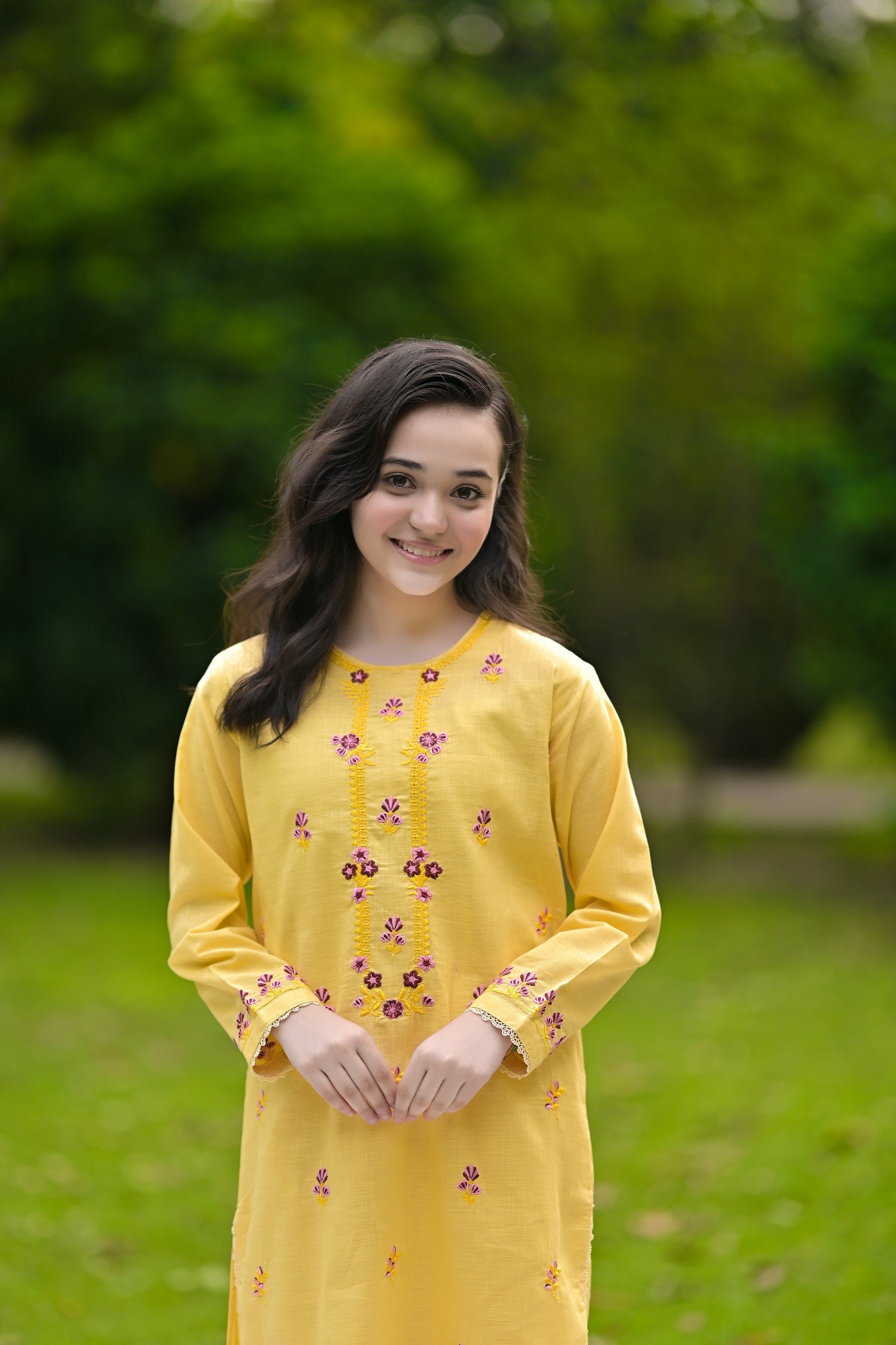 Amber Glow Embroidered Khaddar  02 Piece – Sunshine Yellow (RTW)