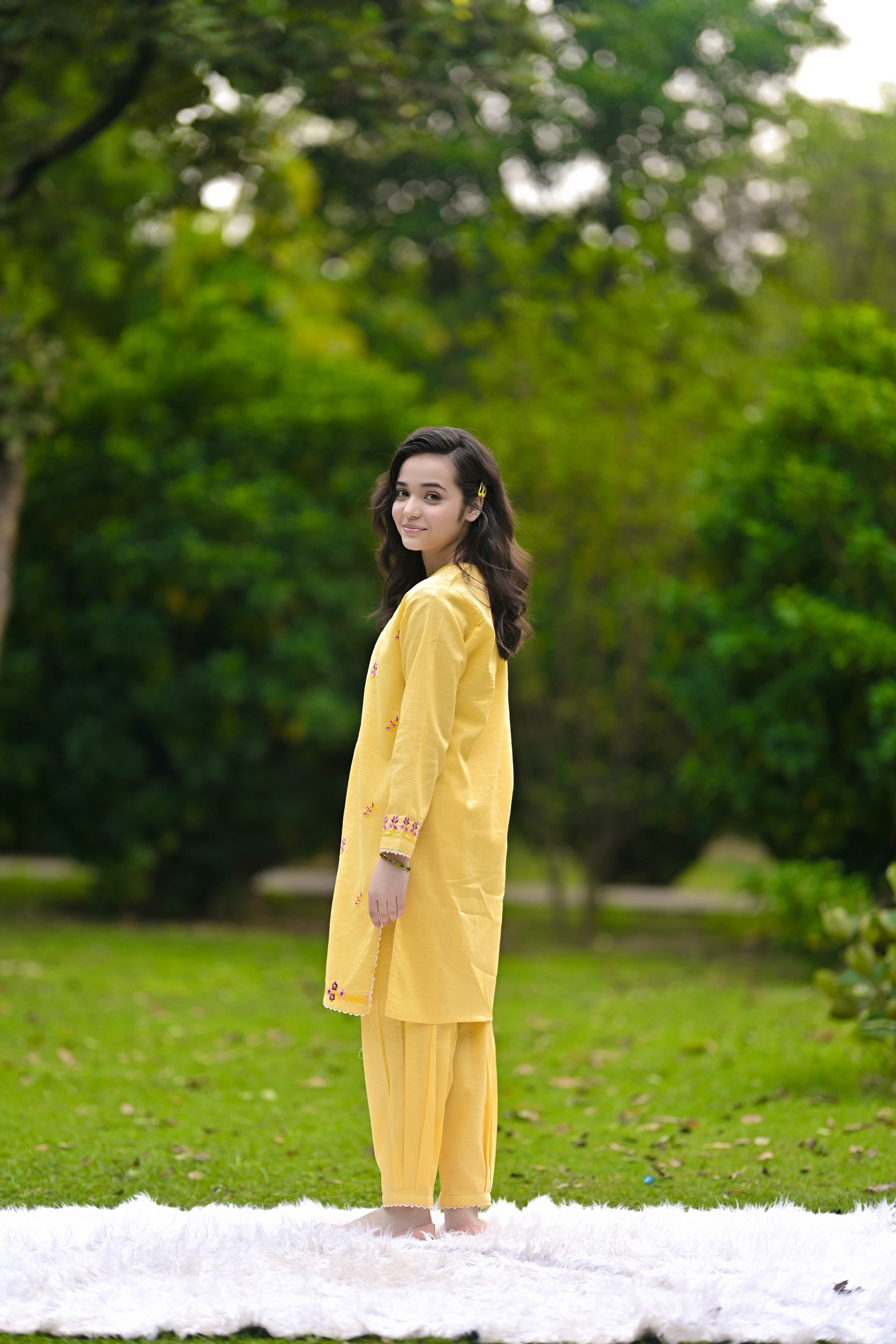 Amber Glow Embroidered Khaddar  02 Piece – Sunshine Yellow (RTW)