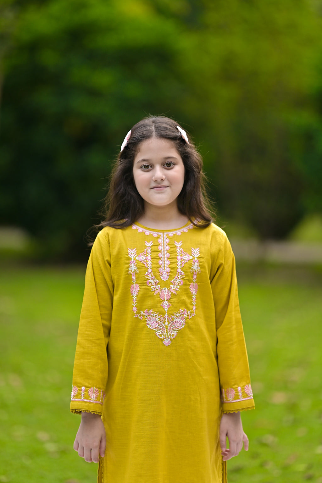 Saffron Radiance Embroidered Khaddar 02 Piece – Mustard Yellow (RTW)