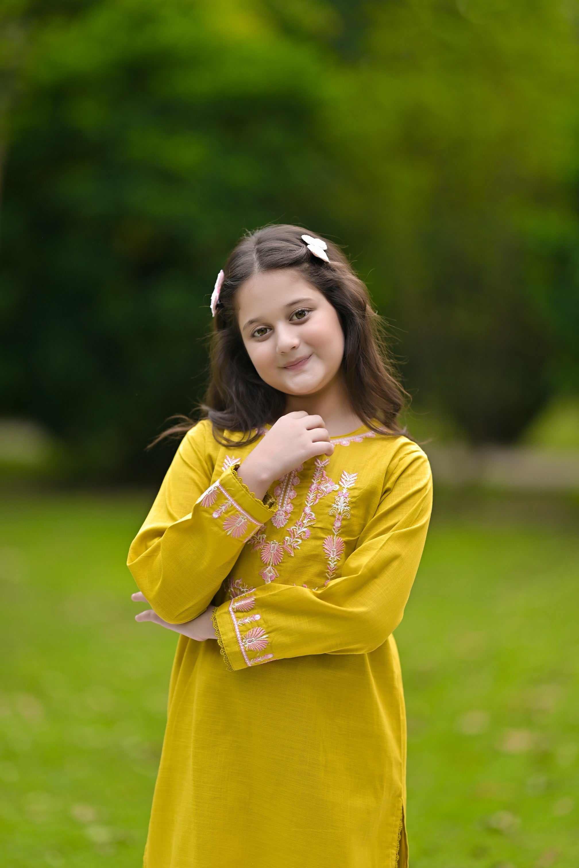 Saffron Radiance Embroidered Khaddar 02 Piece – Mustard Yellow (RTW)
