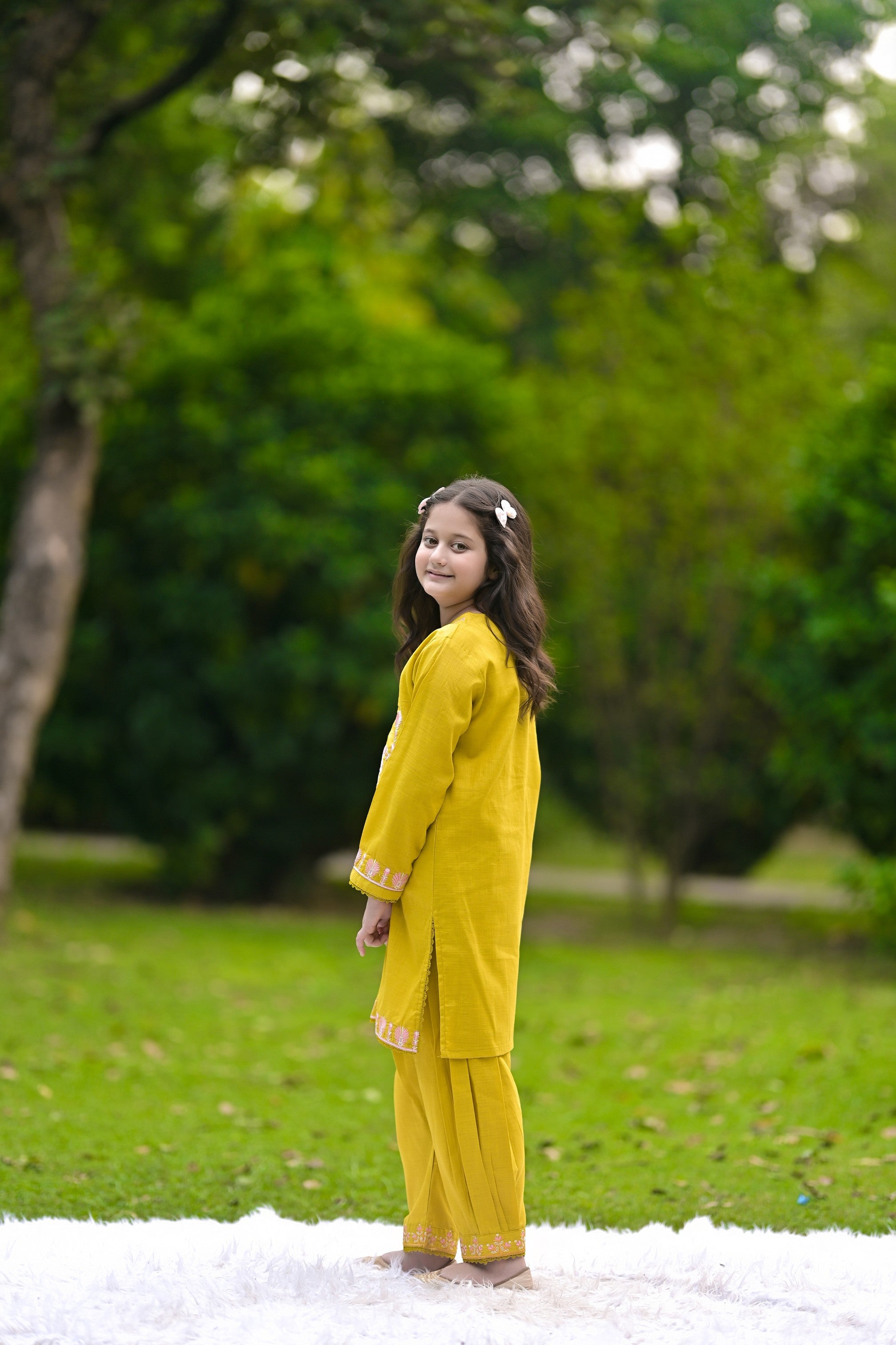Saffron Radiance Embroidered Khaddar 02 Piece – Mustard Yellow (RTW)
