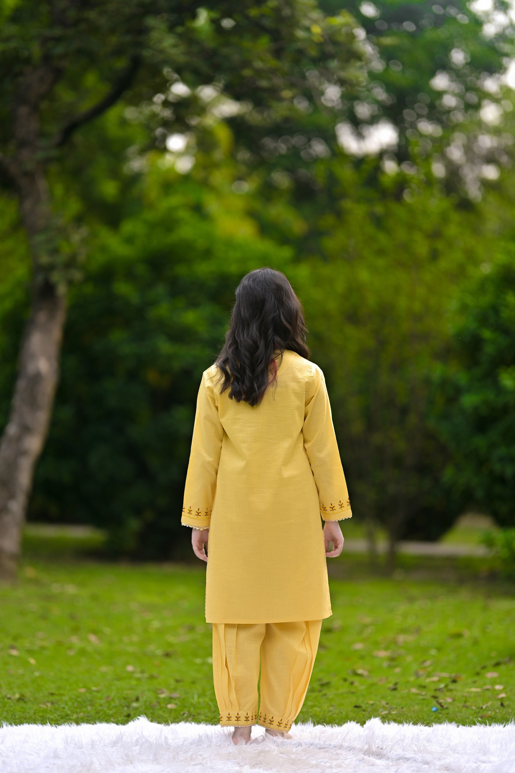 Mellow Petal Embroidered Khaddar  02 Piece – Bright Yellow (RTW)