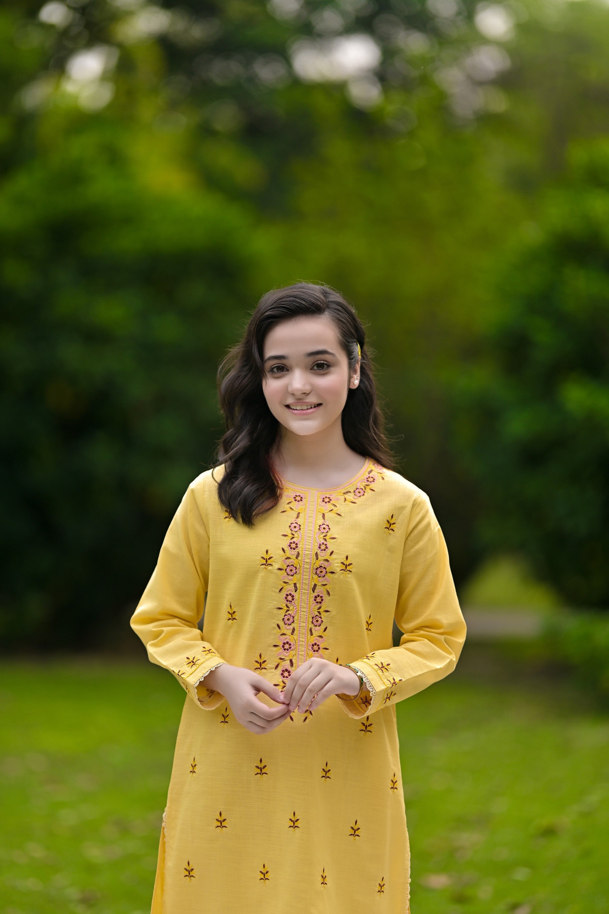Mellow Petal Embroidered Khaddar  02 Piece – Bright Yellow (RTW)