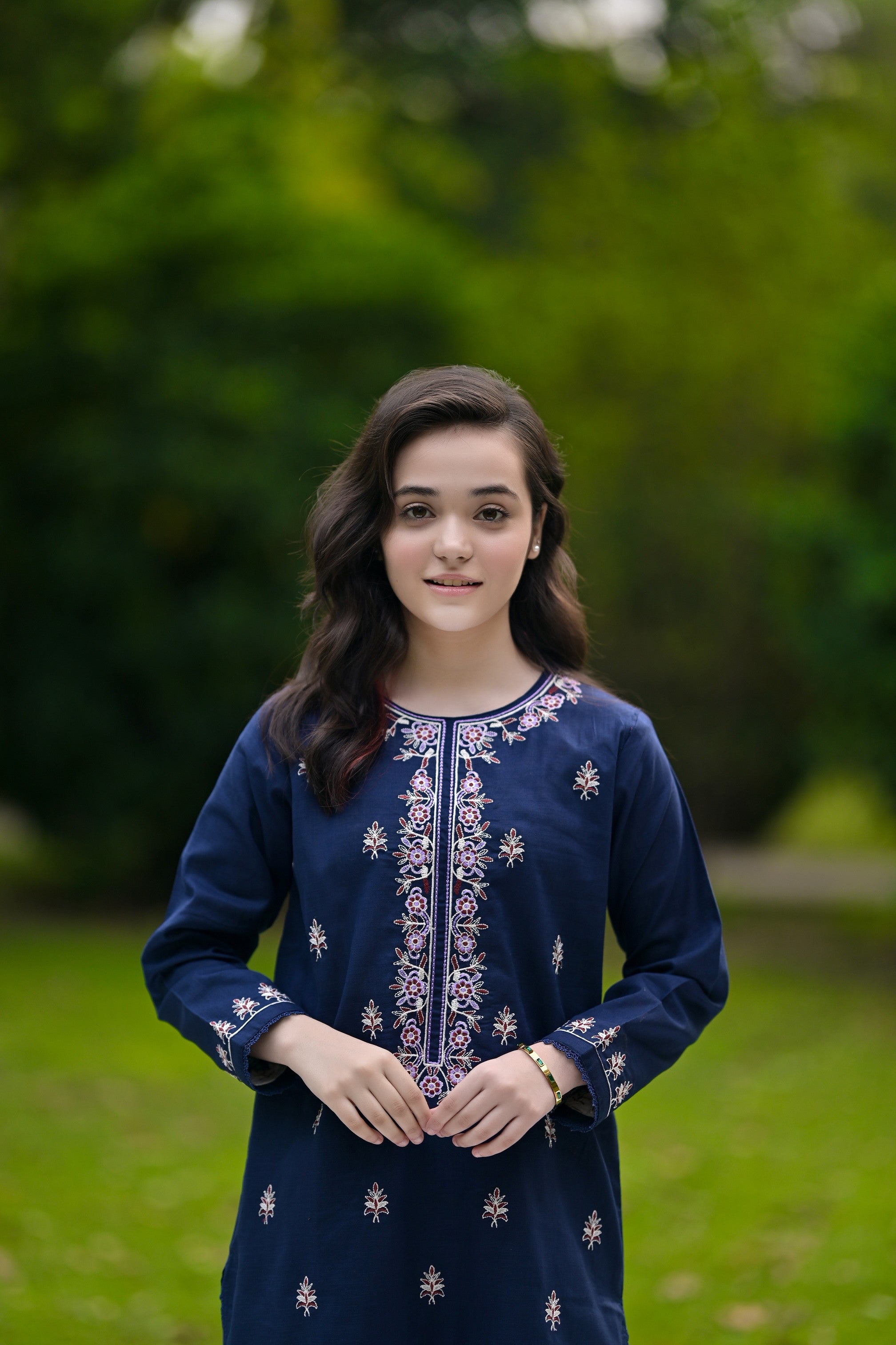 Azure Petals  Embroidered Khaddar 02 Piece – Navy Blue (RTW)