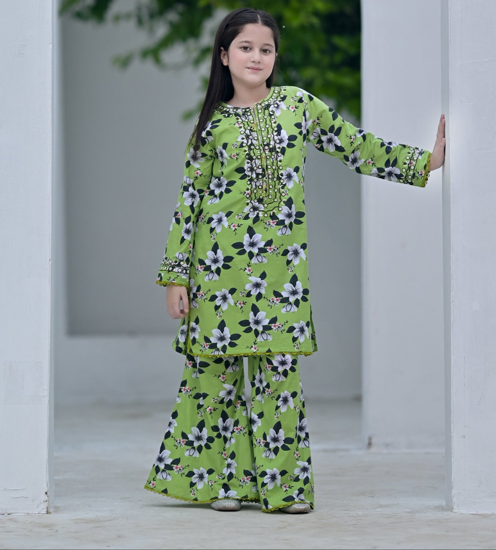 "Leaf Light" Lawn Shirt+Culotte (RTW)