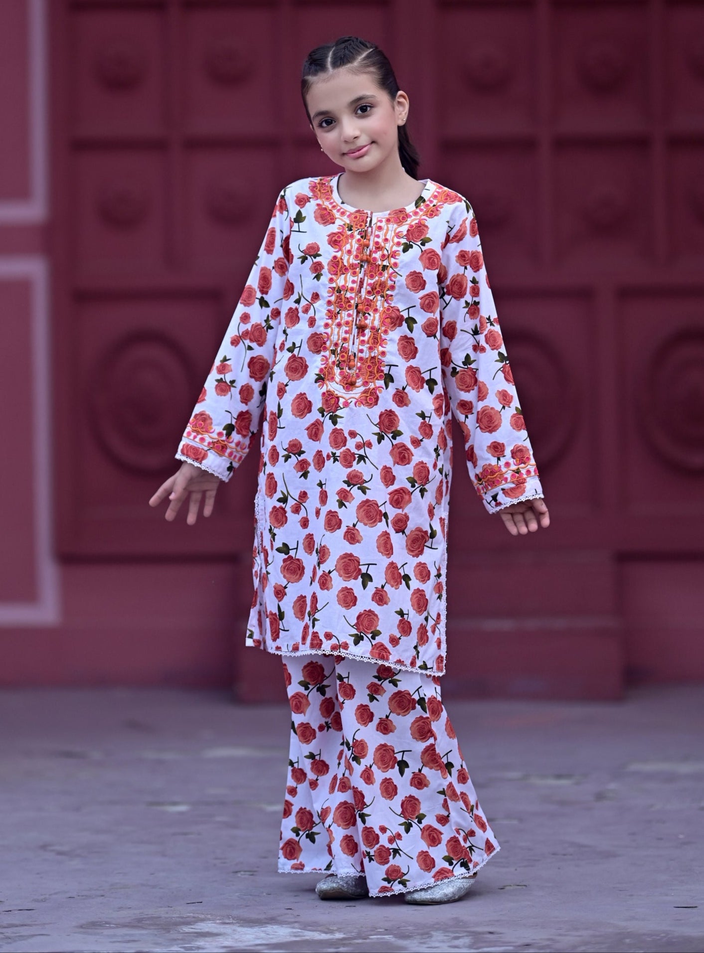 "Rose Radiance" Lawn Shirt+Culotte (RTW)