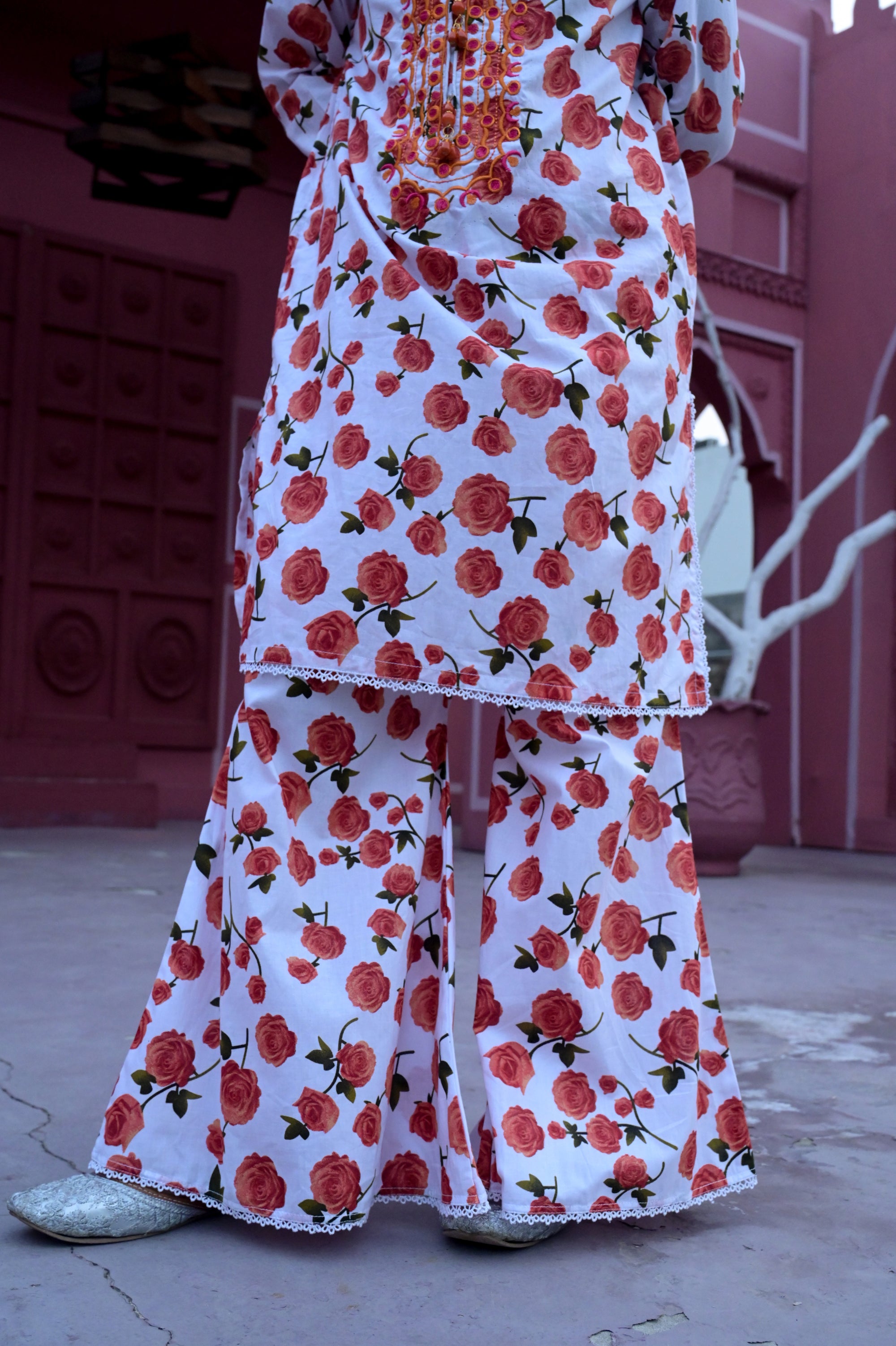 "Rose Radiance" Lawn Shirt+Culotte (RTW)