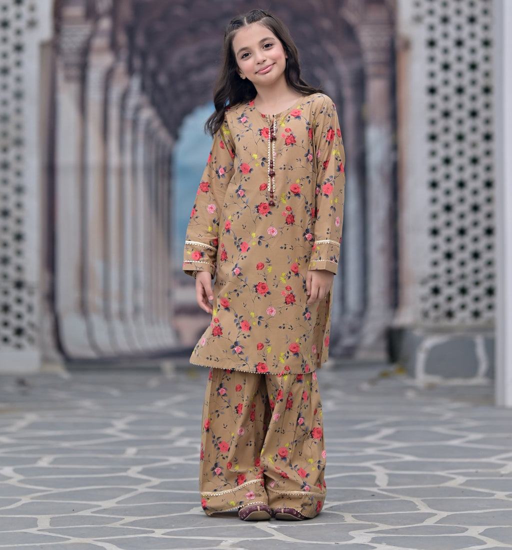 "Rose Whispers" Lawn Shirt+Garara (RTW)