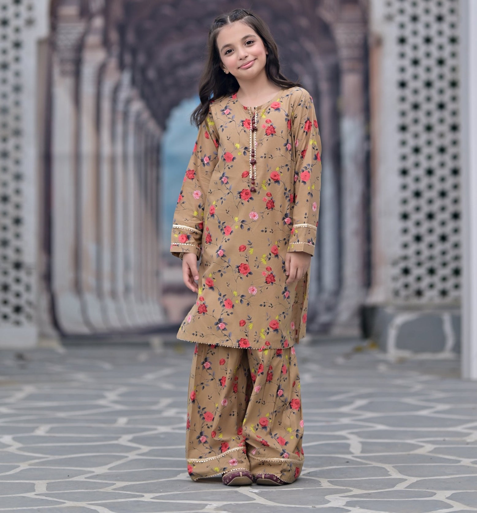 "Rose Whispers" Lawn Shirt+Garara (RTW)