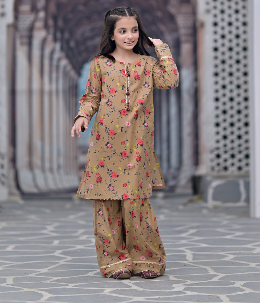 "Rose Whispers" Lawn Shirt+Garara (RTW)