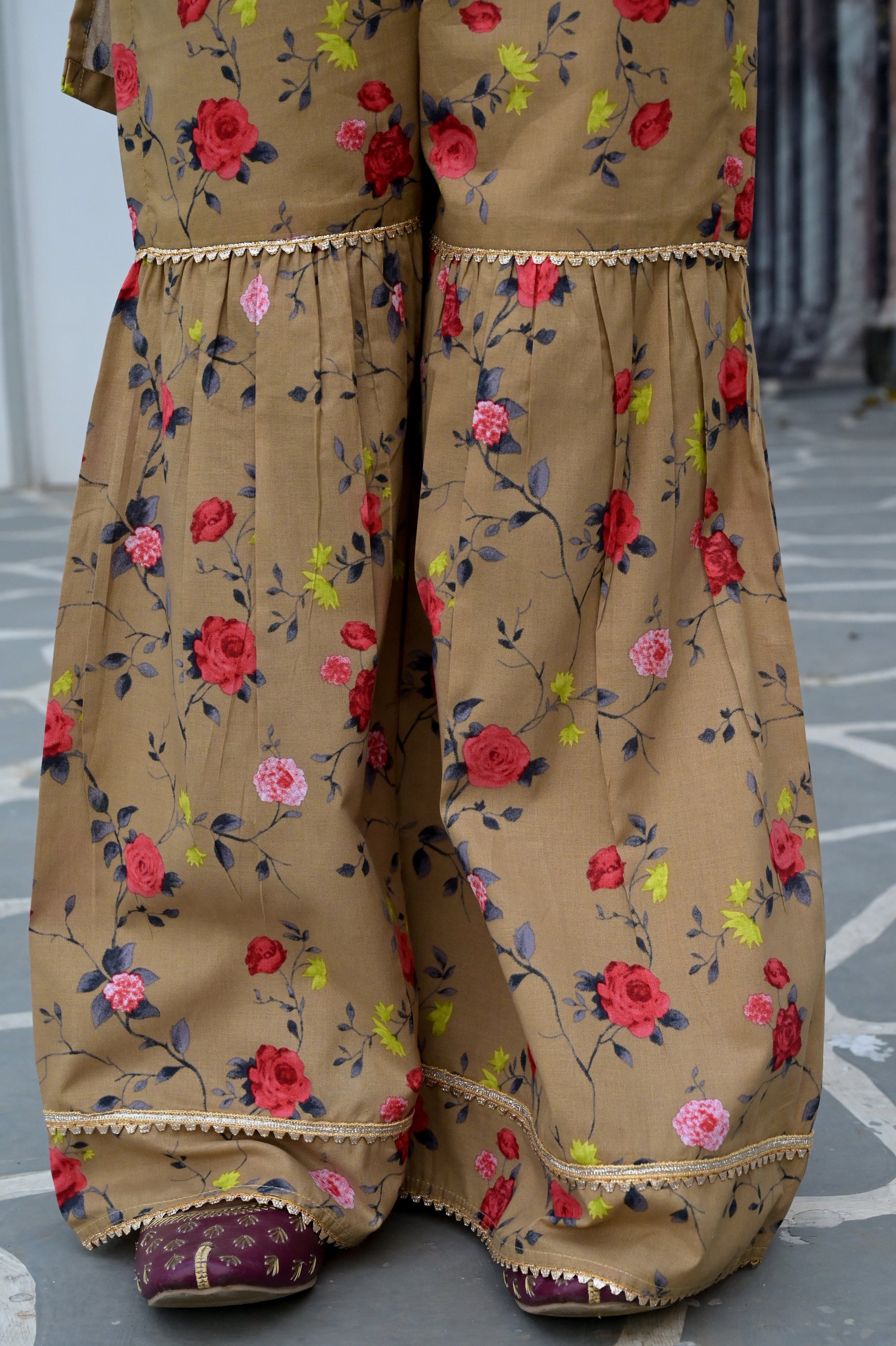 "Rose Whispers" Lawn Shirt+Garara (RTW)