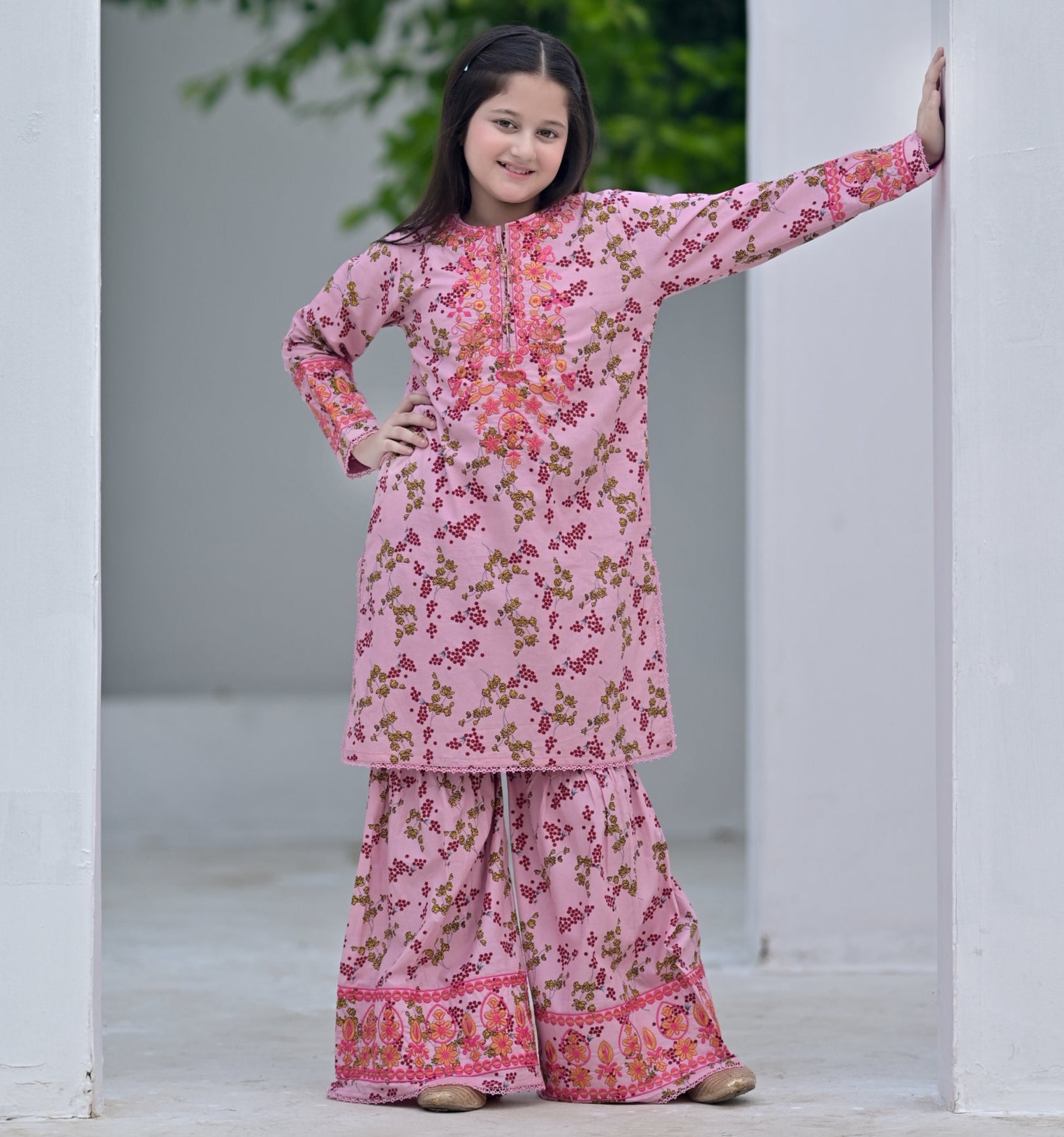 "Pink Glow" Lawn Shirt+Garara (RTW)