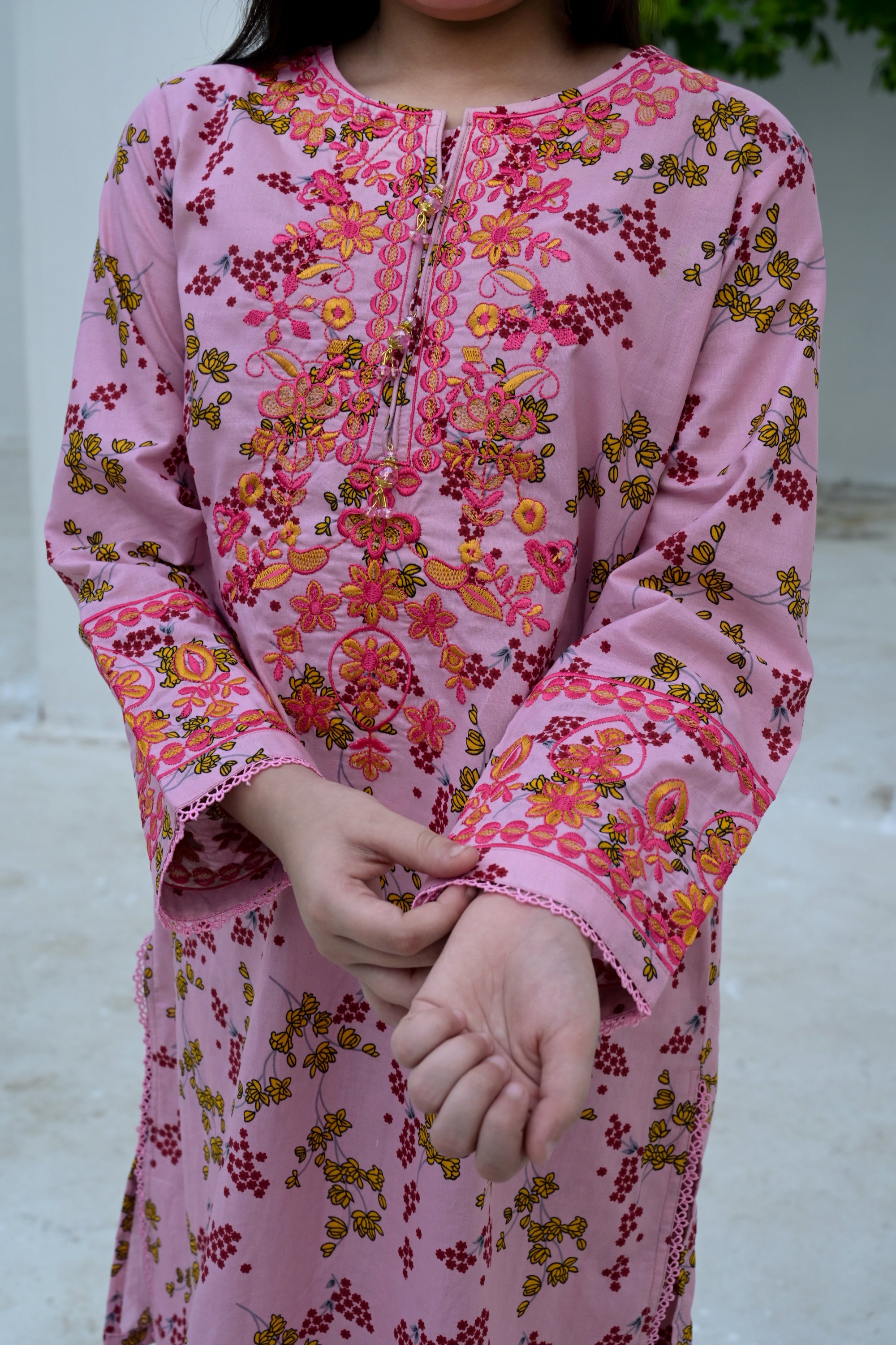 "Pink Glow" Lawn Shirt+Garara (RTW)