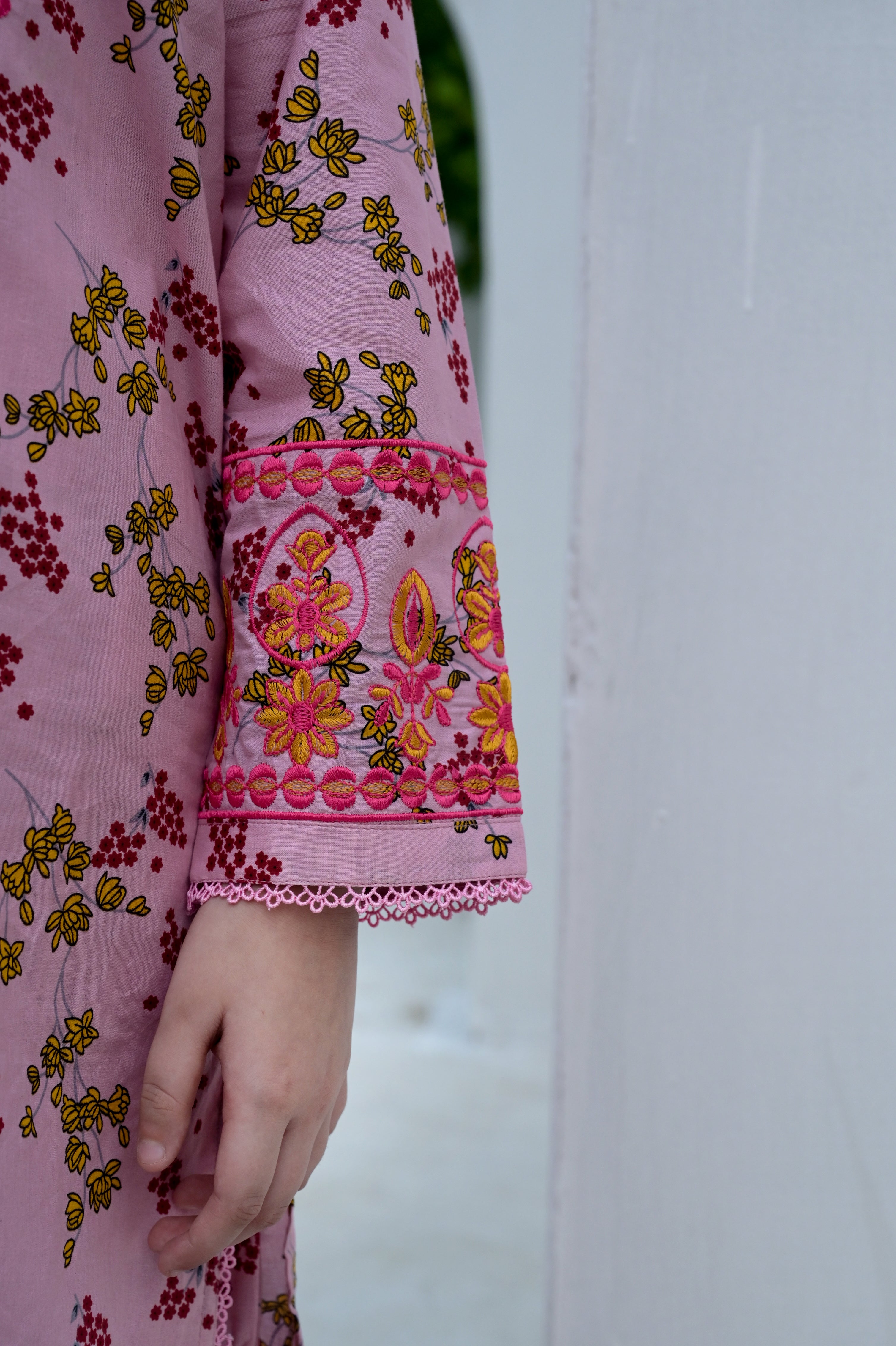 "Pink Glow" Lawn Shirt+Garara (RTW)