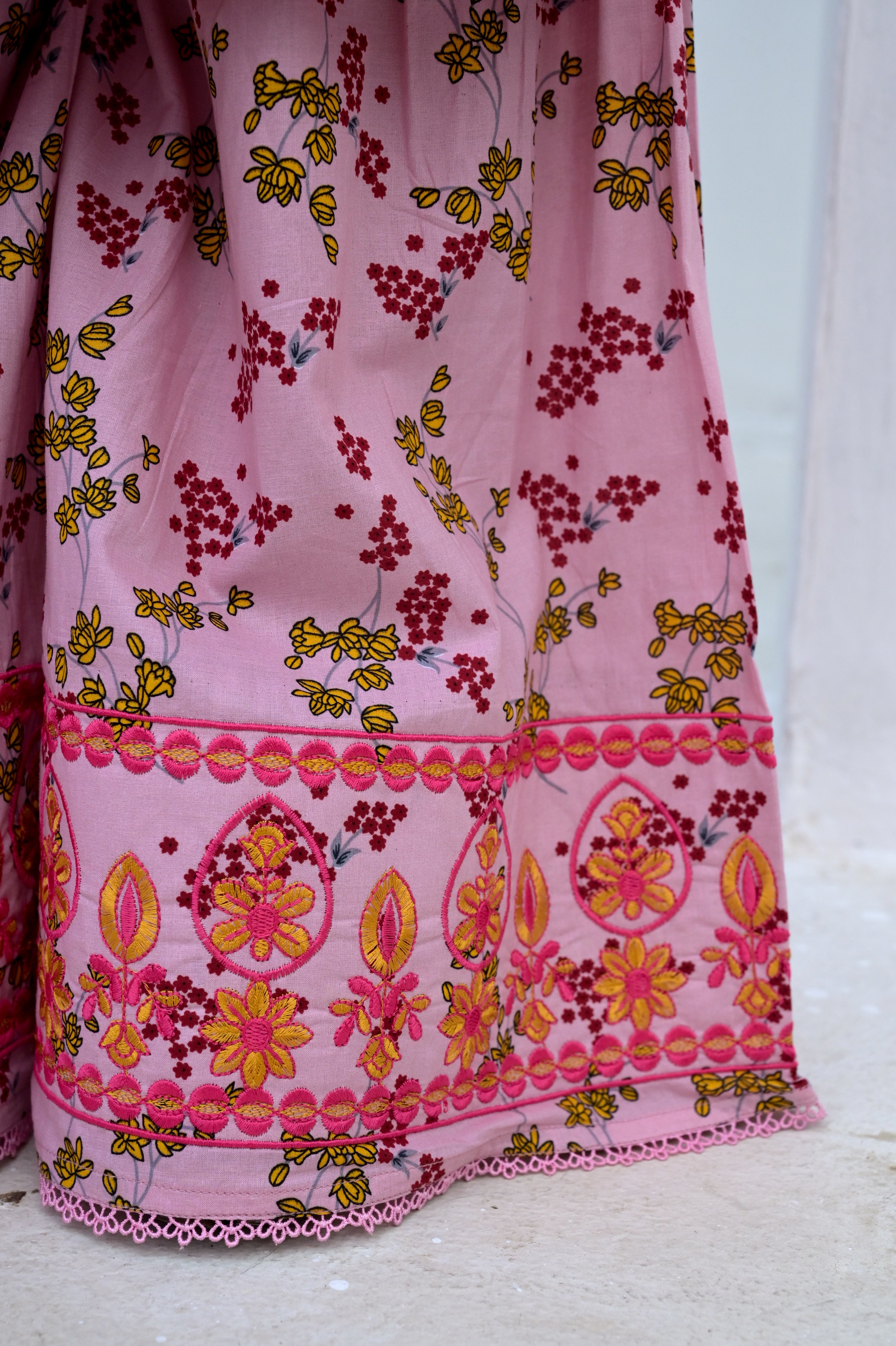 "Pink Glow" Lawn Shirt+Garara (RTW)