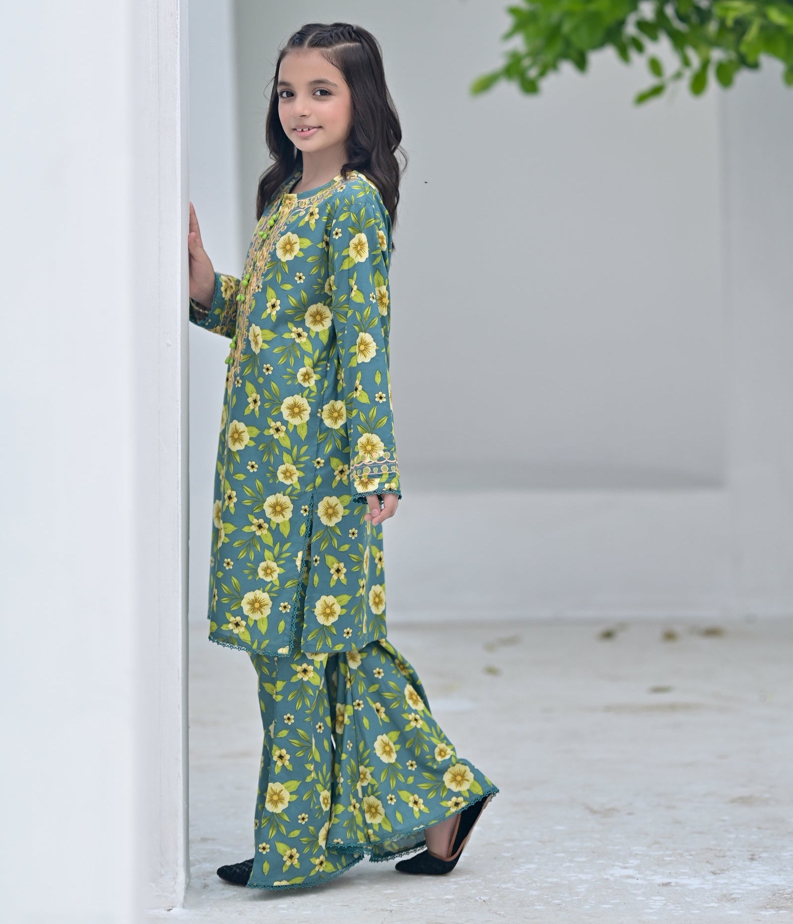 "Green Aura" Lawn Shirt+Culotte (RTW)