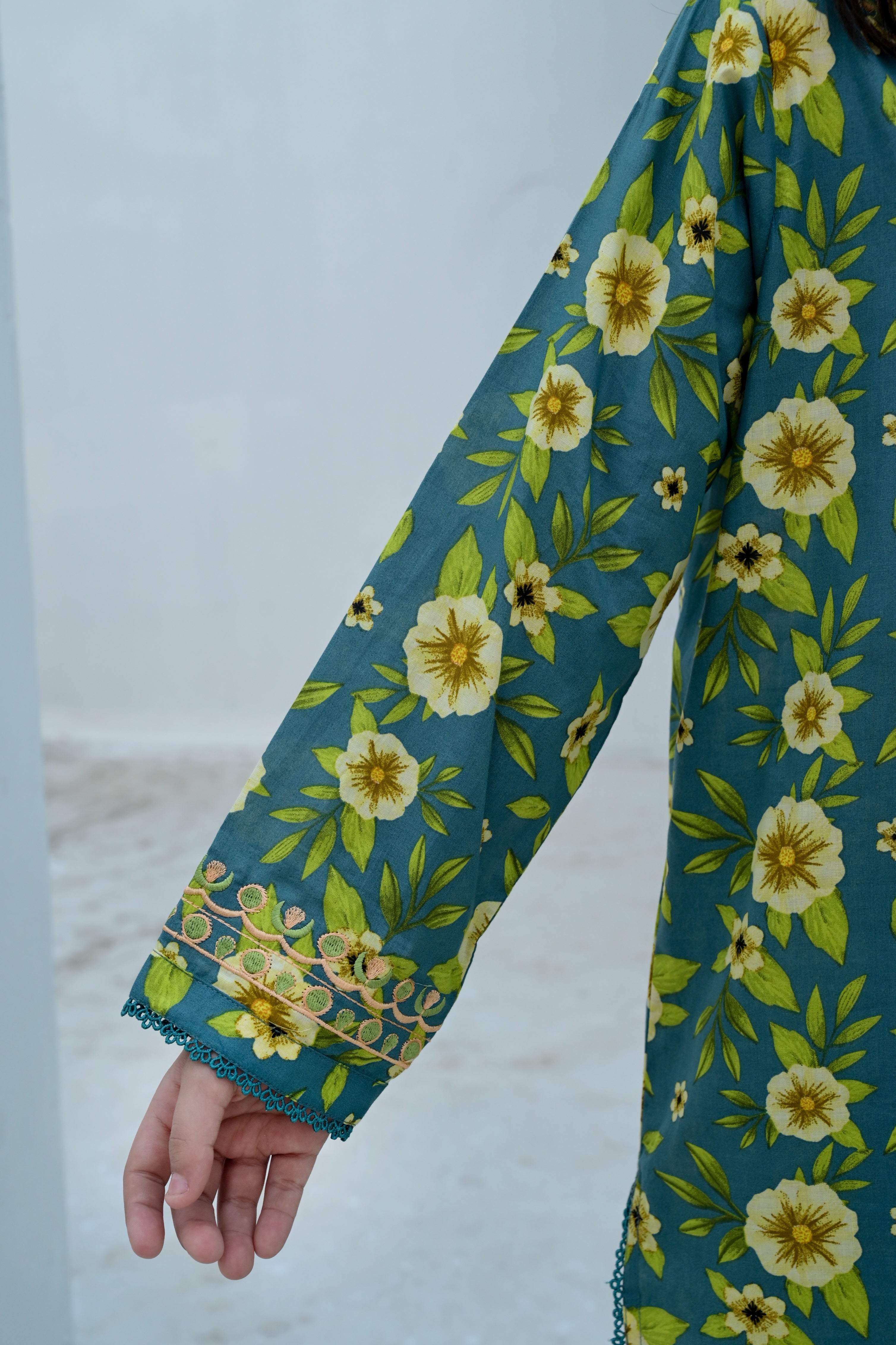 "Green Aura" Lawn Shirt+Culotte (RTW)