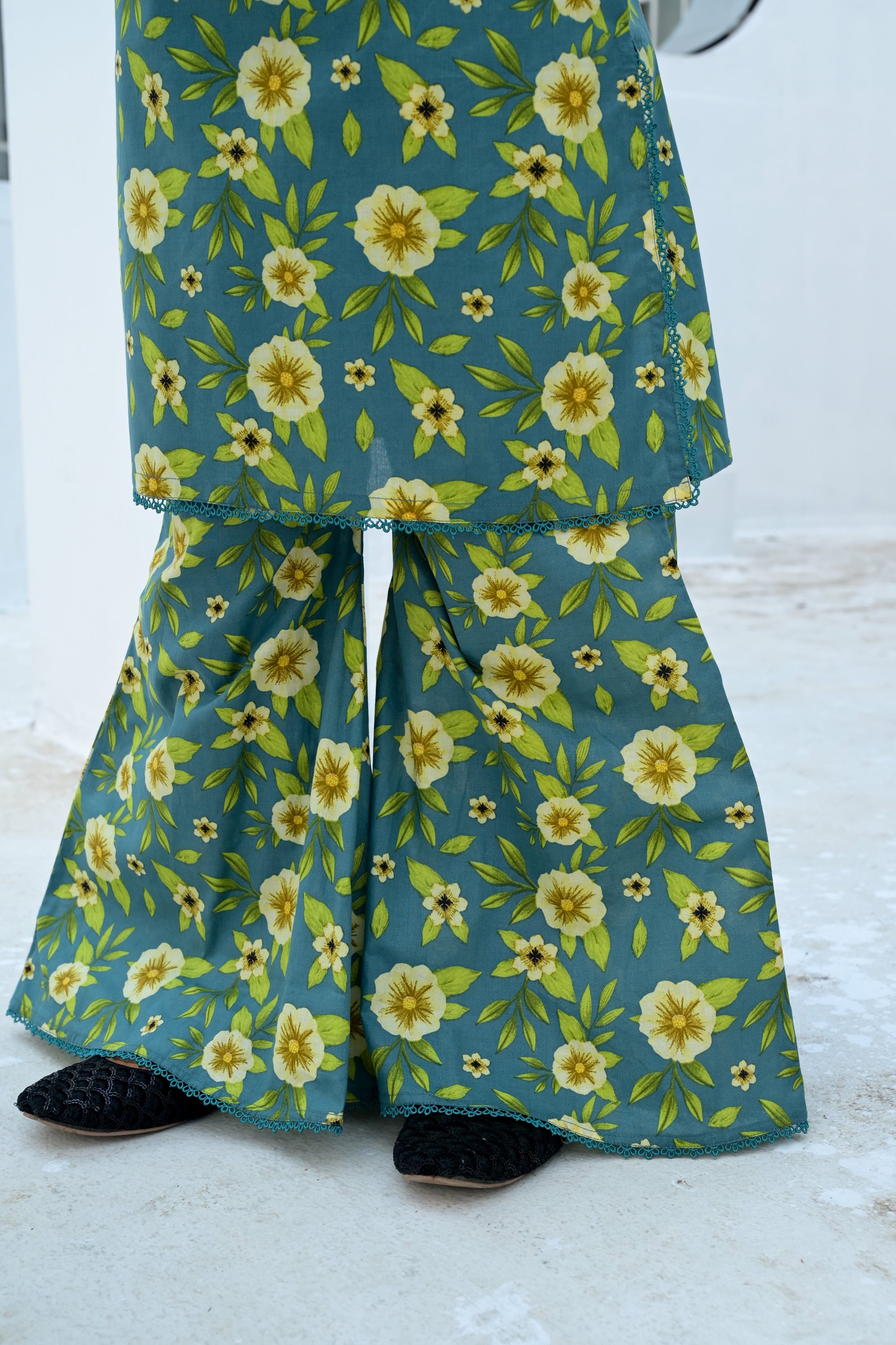 "Green Aura" Lawn Shirt+Culotte (RTW)