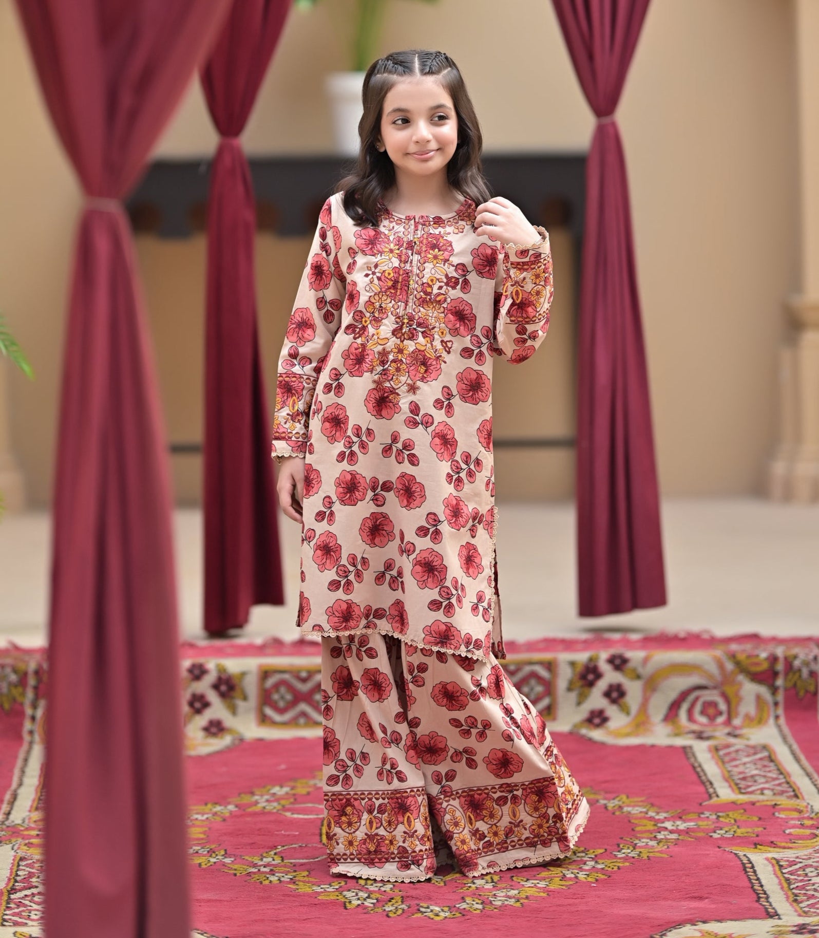 "Floral Fairy" Lawn Shirt+Garara (RTW)