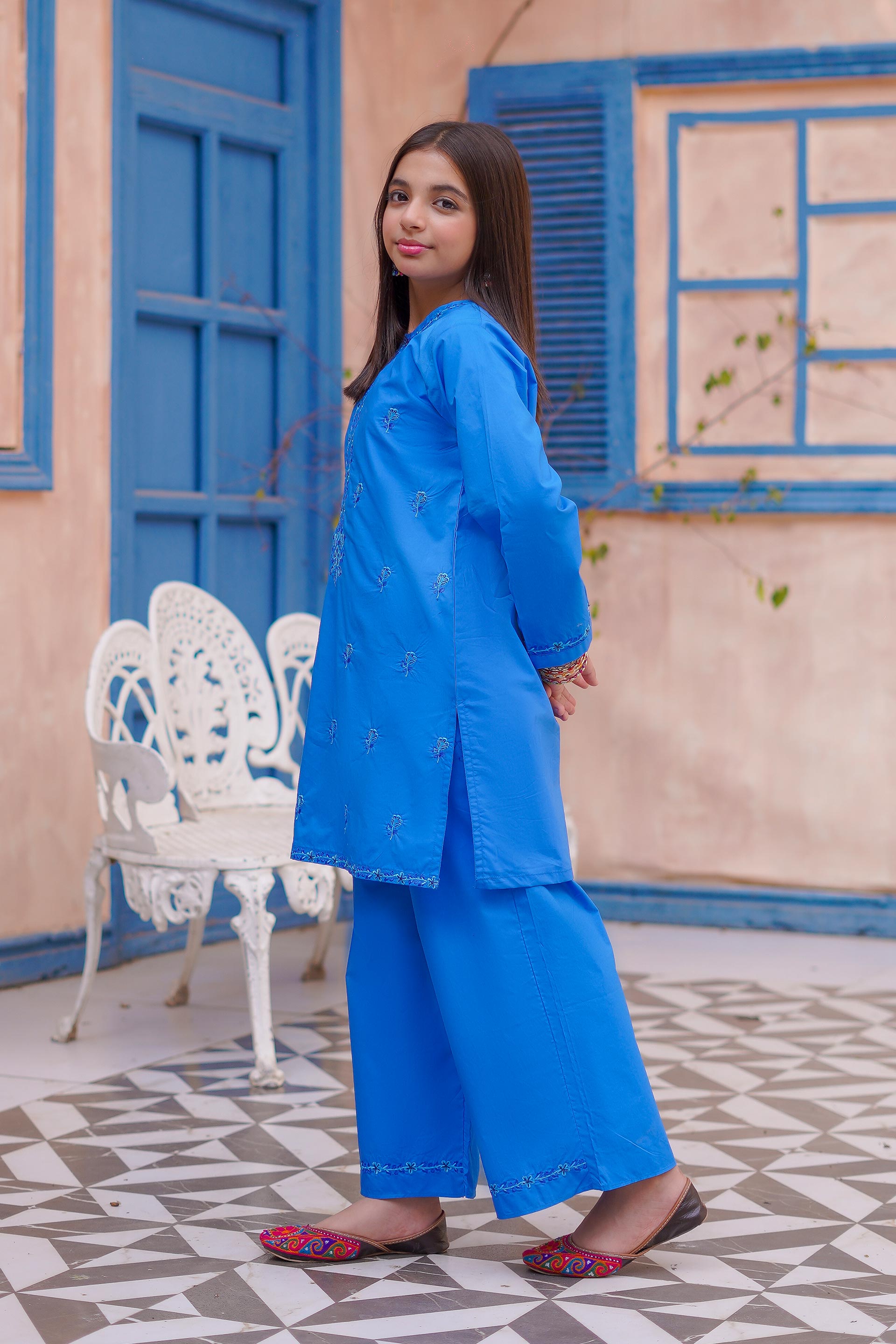 Indigo Elegance Lawn Embroidery 2Pc – Sky Tone (RTW)