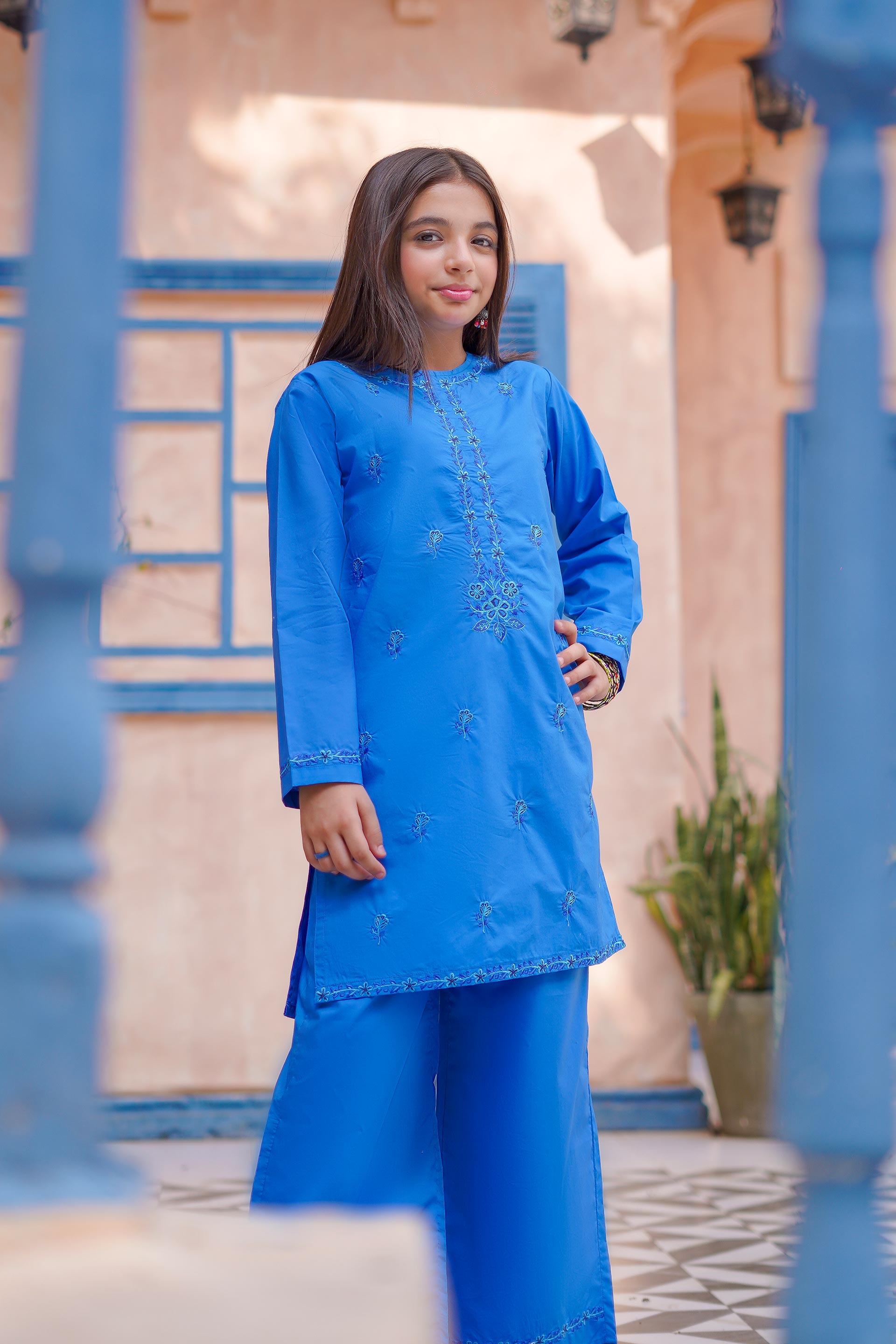 Indigo Elegance Lawn Embroidery 2Pc – Sky Tone (RTW)