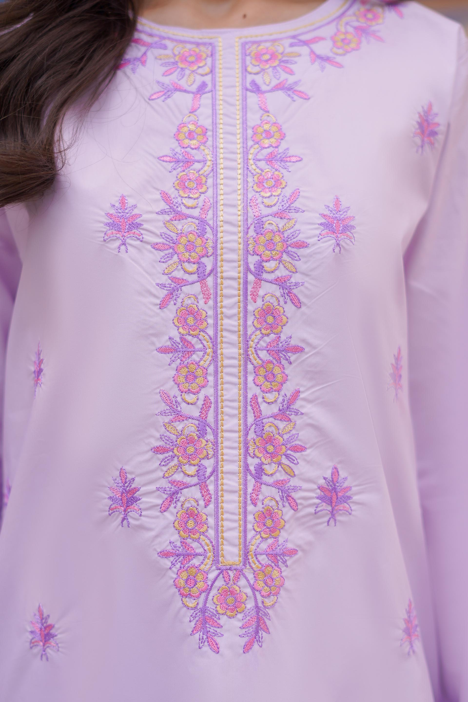 Lavender Bloom Embroidered  Lawn 2Pc – Soft Pastel (RTW)