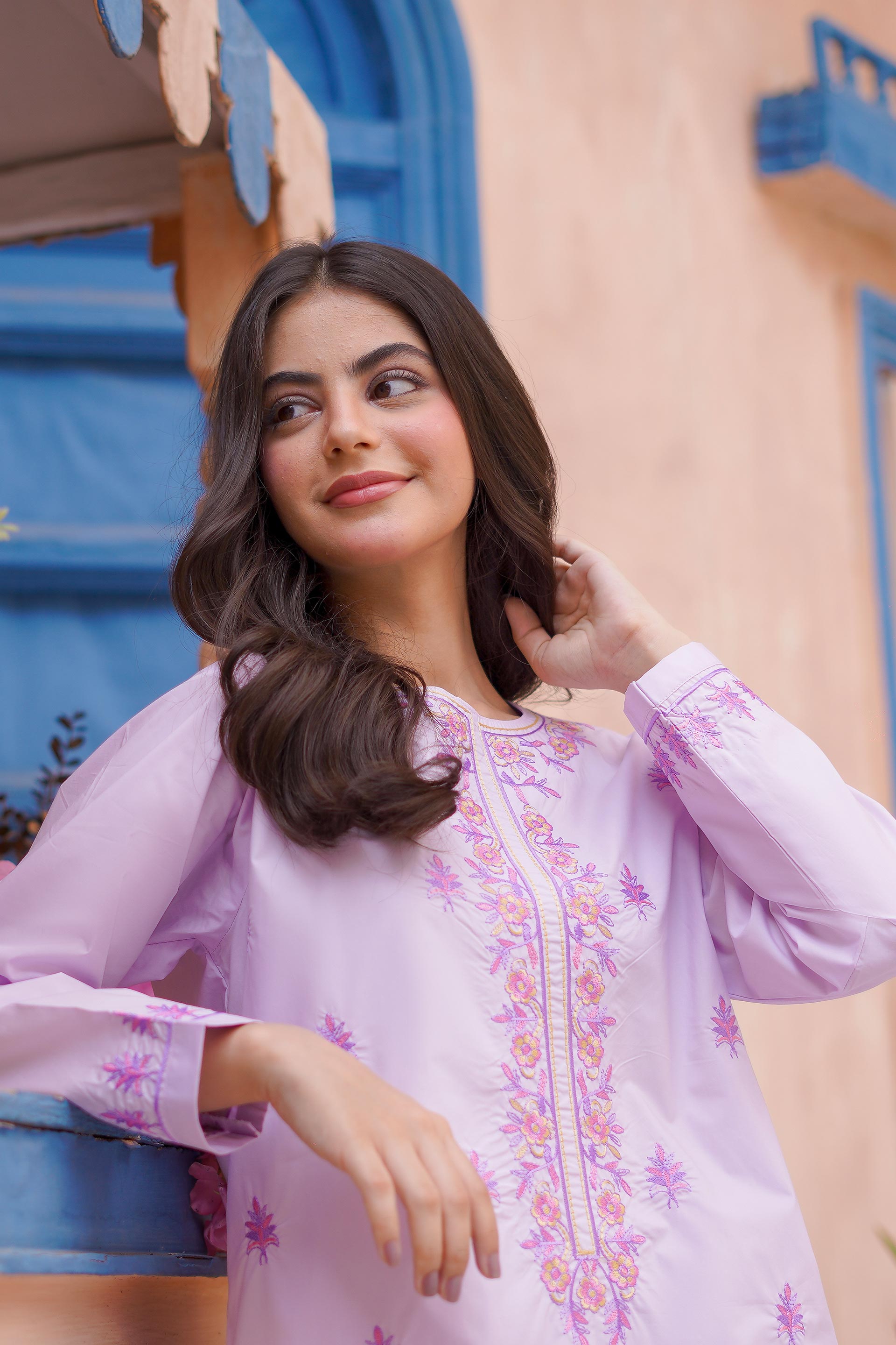 Lavender Bloom Embroidered  Lawn 2Pc – Soft Pastel (RTW)