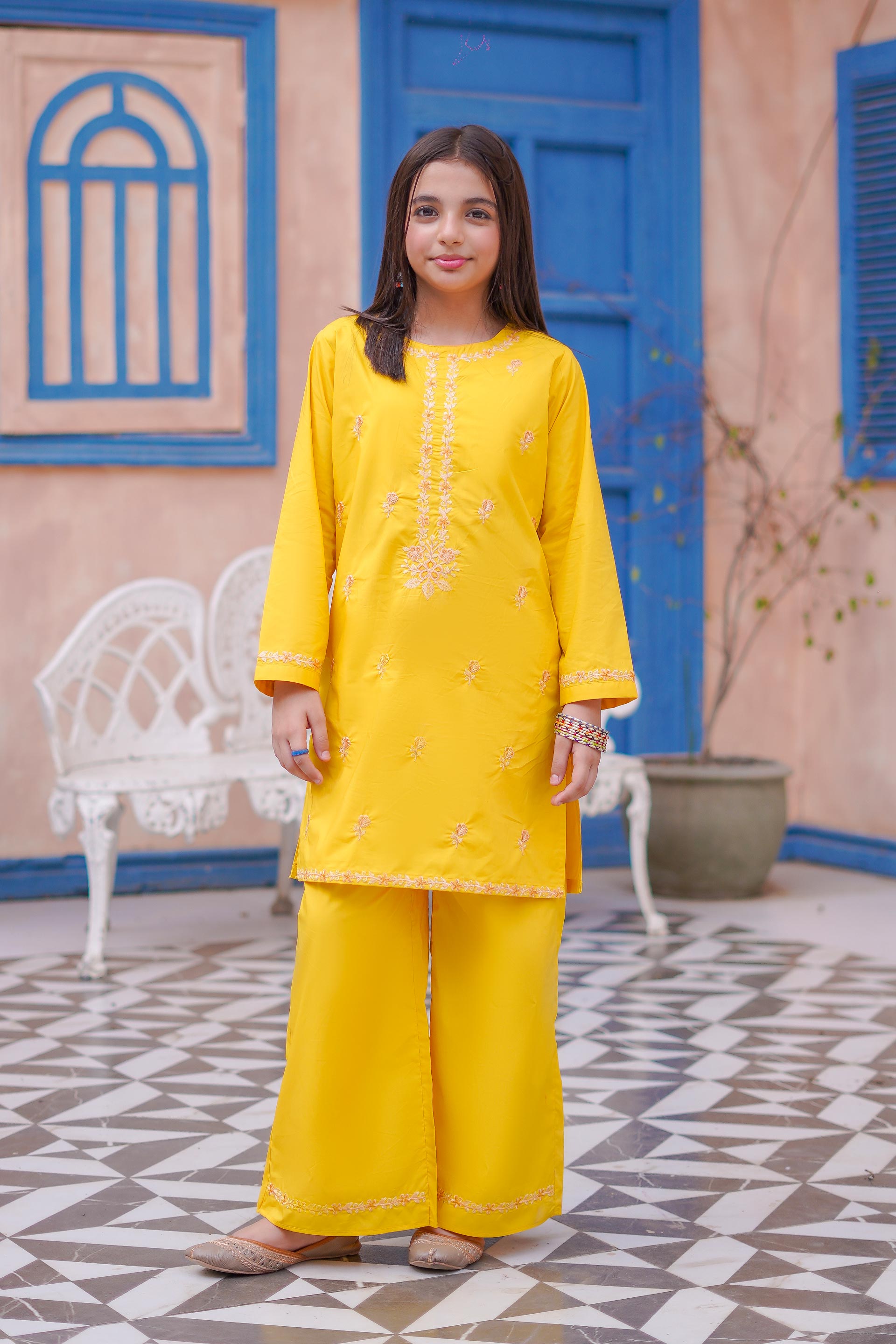 Marigold Grace Lawn Embroidery 2Pc – Sunshine Glow (RTW)
