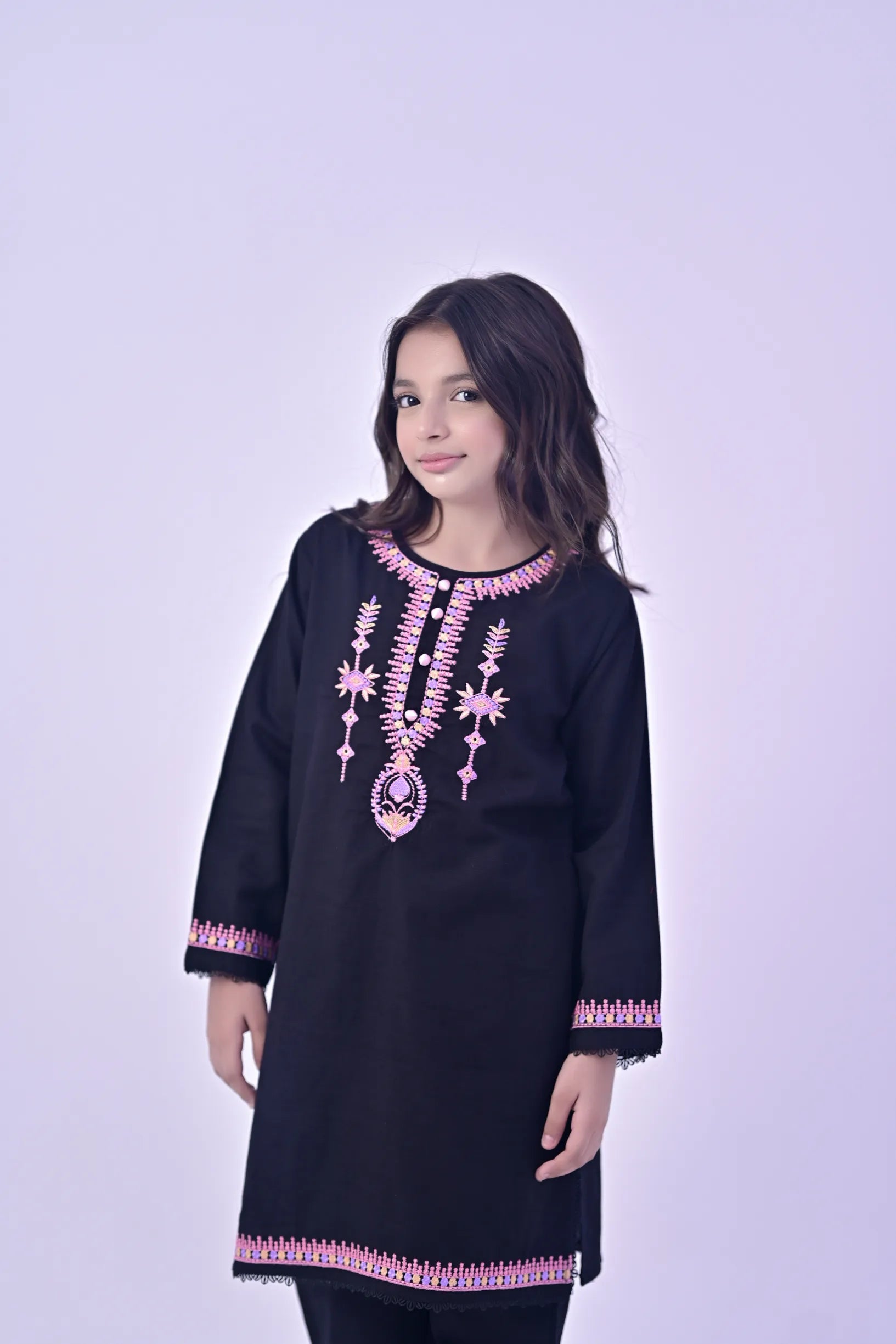 Elegant Noir Embroidered Khaddar 02 Piece – Black (RTW)