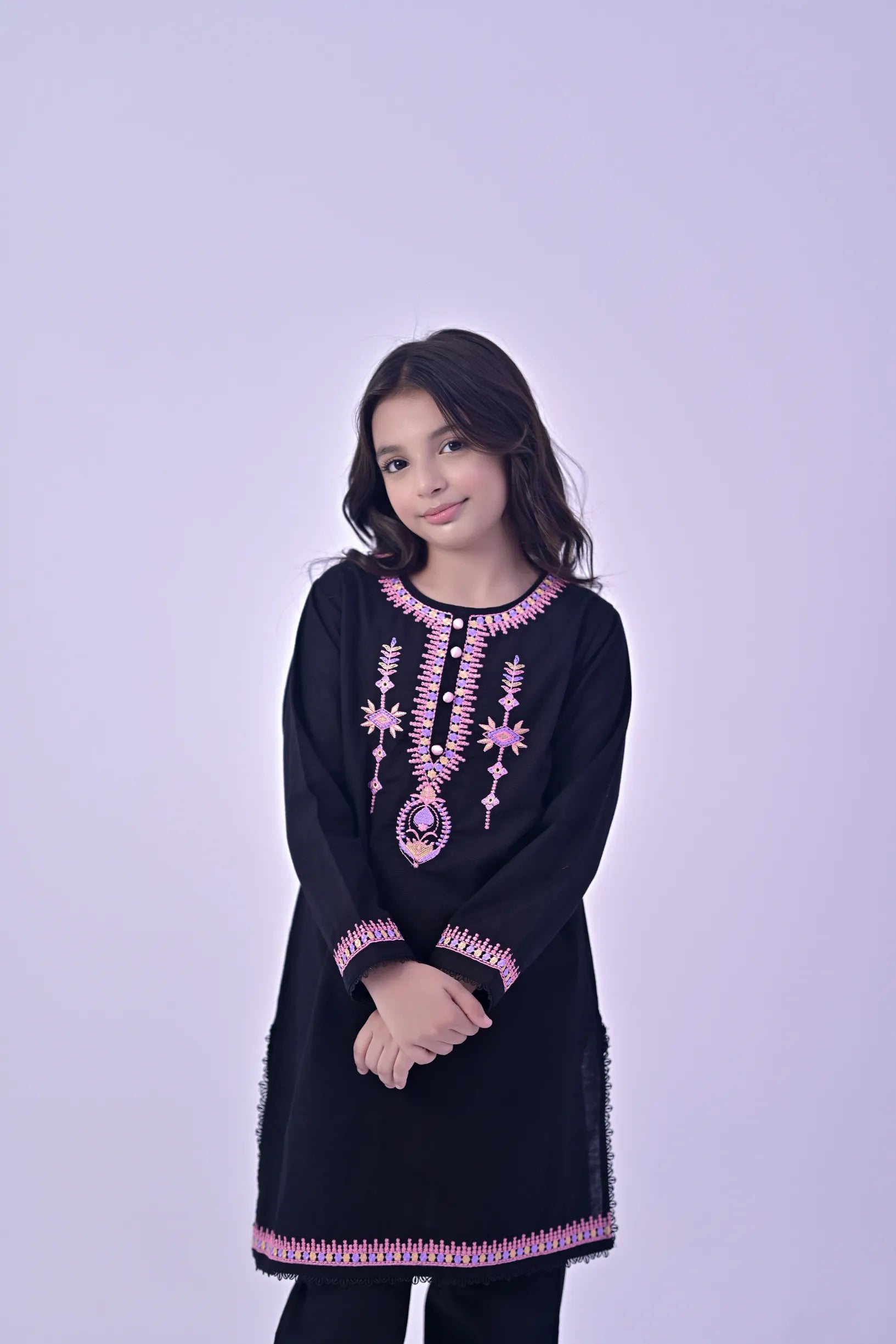 Elegant Noir Embroidered Khaddar 02 Piece – Black (RTW)